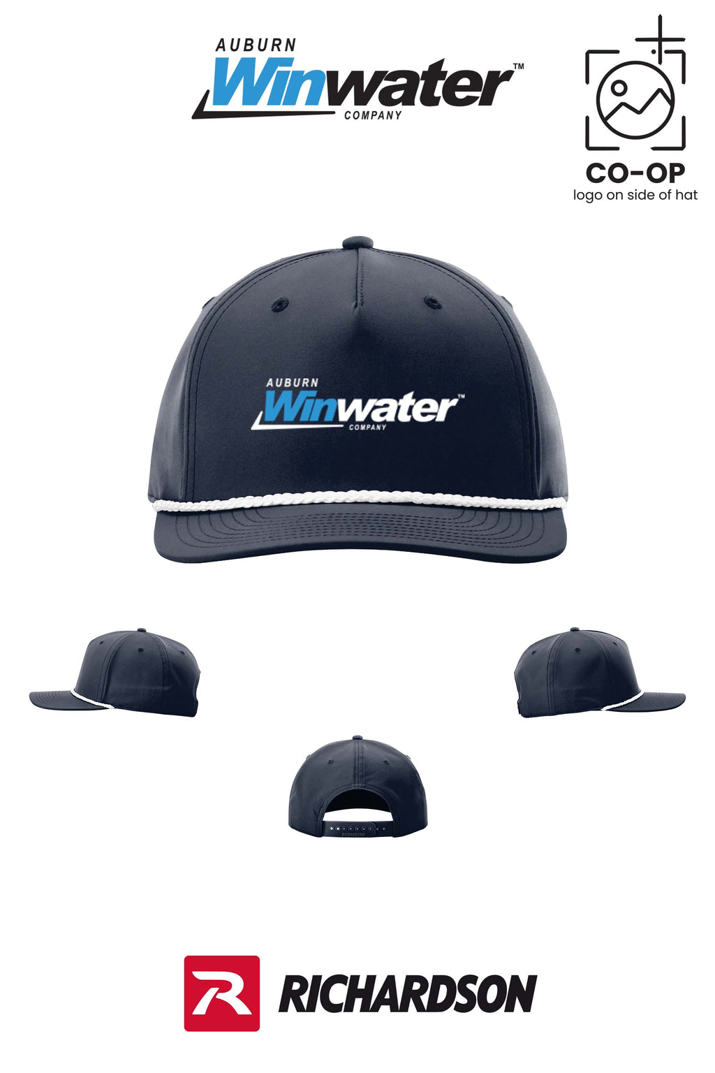 Richardson 258 Five-Panel Classic Rope Cap - Auburn Winwater
