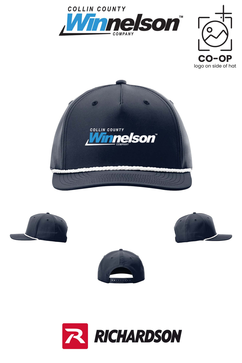 Richardson 258 Five-Panel Classic Rope Cap - Collin County Winnelson