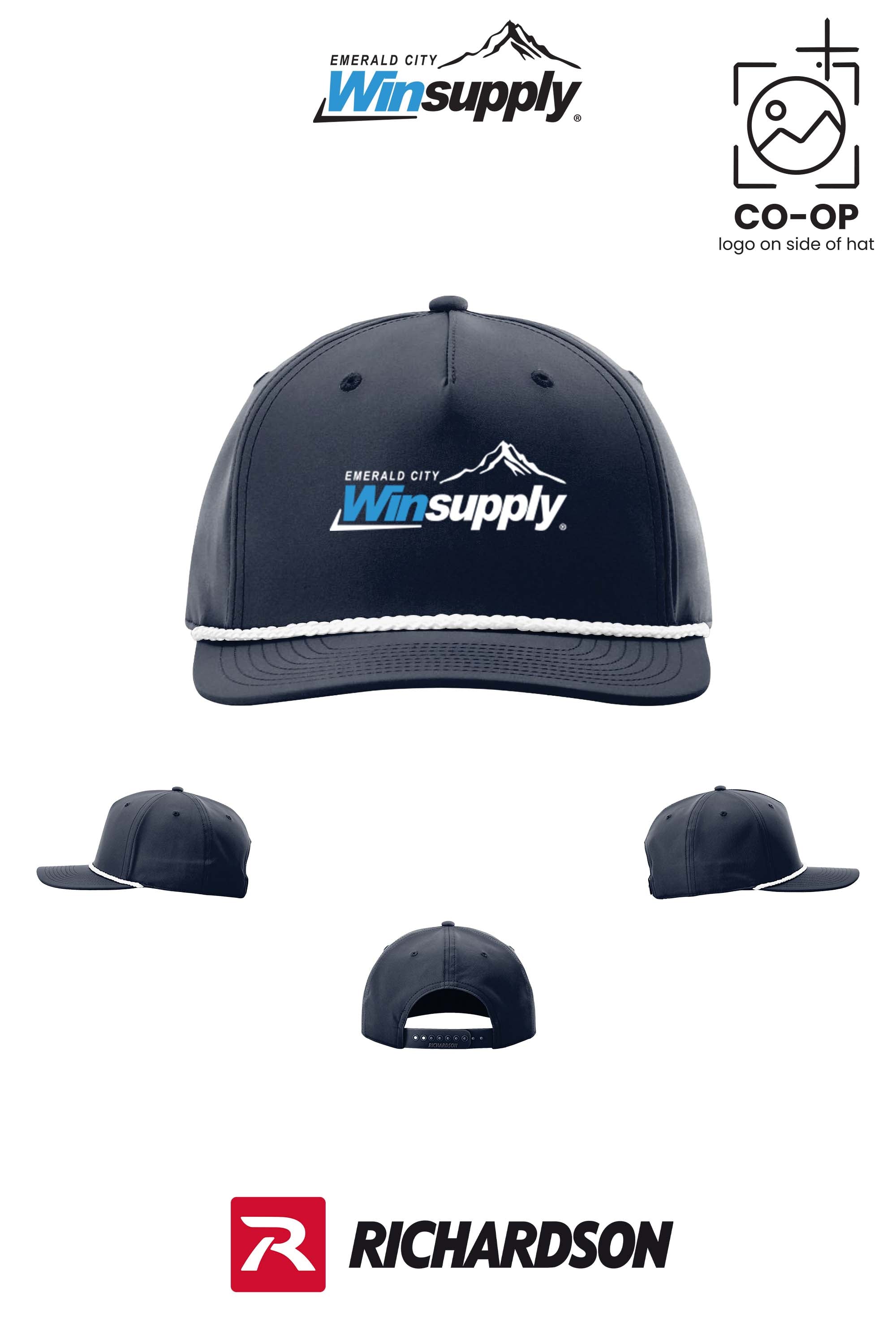 Richardson 258 Five-Panel Classic Rope Cap - Winsupply Emerald City