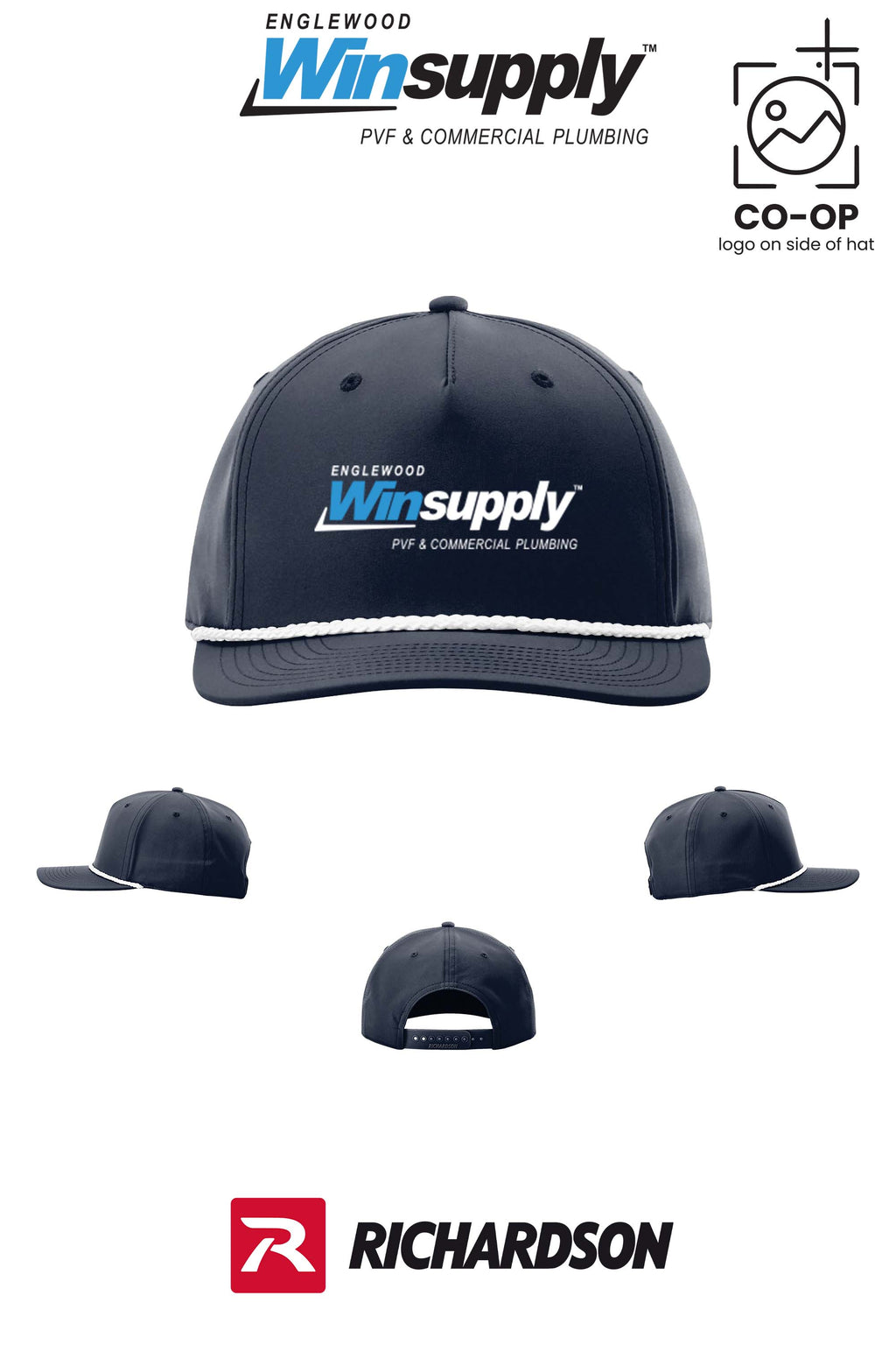 Richardson 258 Five-Panel Classic Rope Cap - Englewood Winsupply