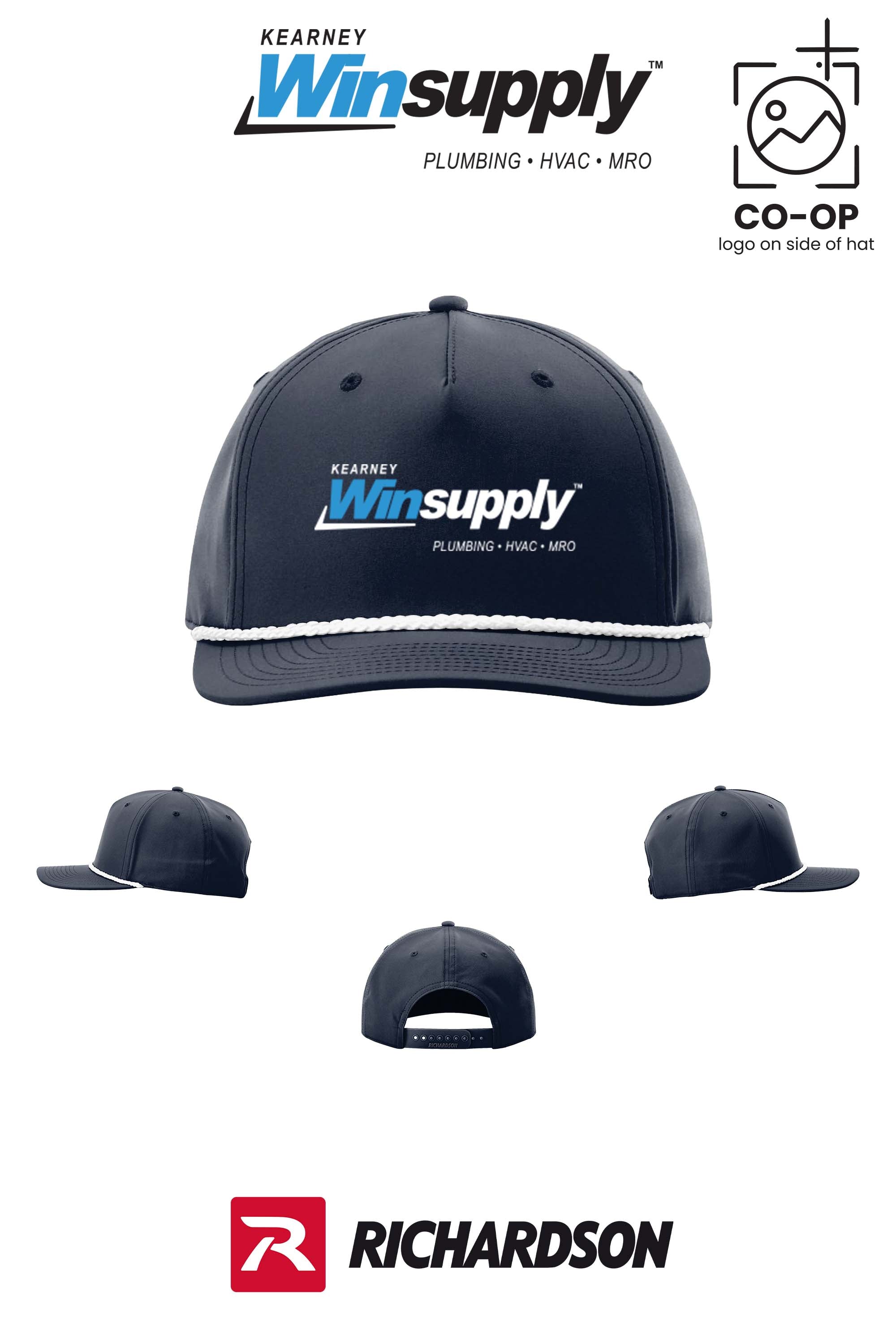 Richardson 258 Five-Panel Classic Rope Cap - Kearney Winsupply