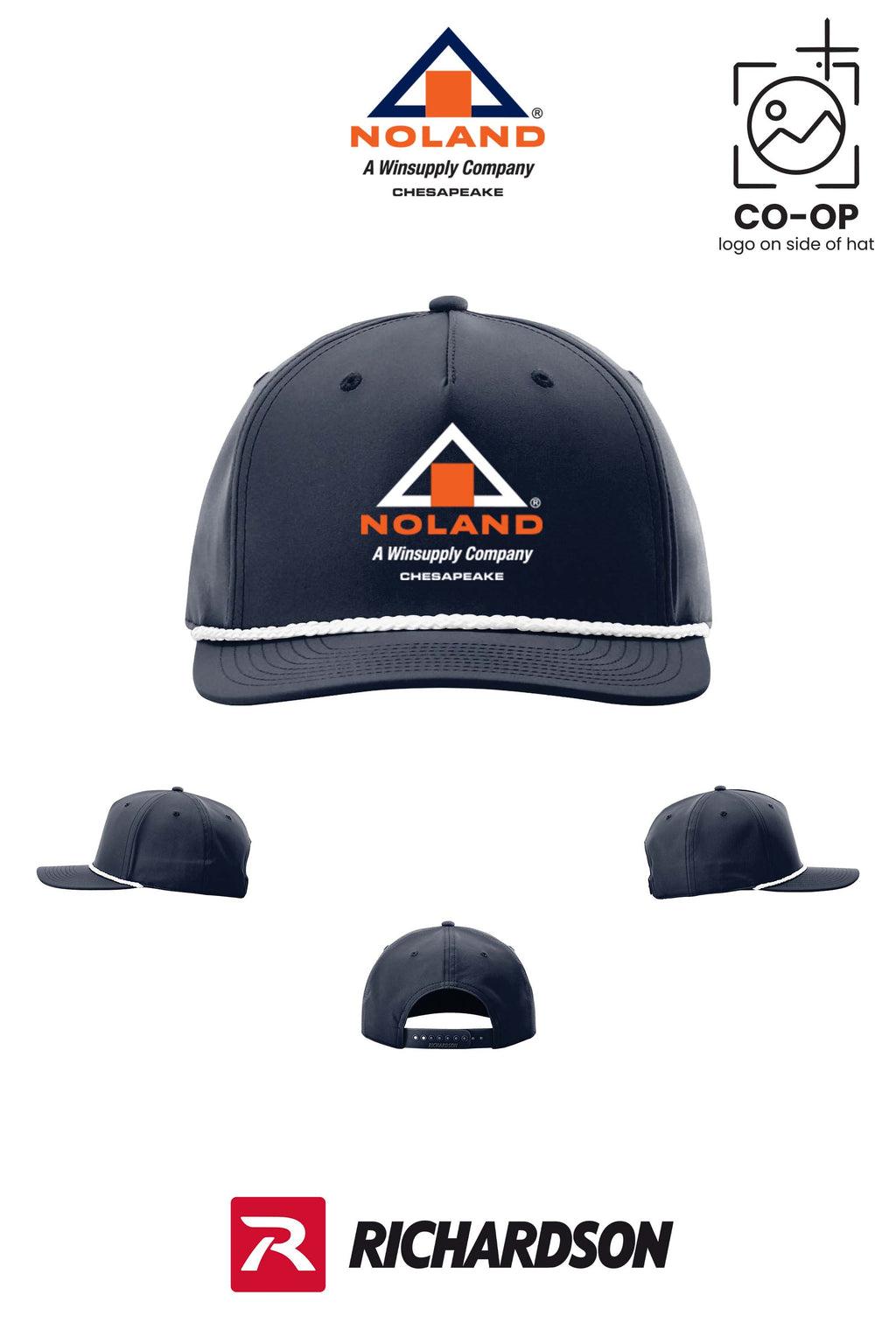 Richardson 258 Five-Panel Classic Rope Cap - Noland Company Chesapeake