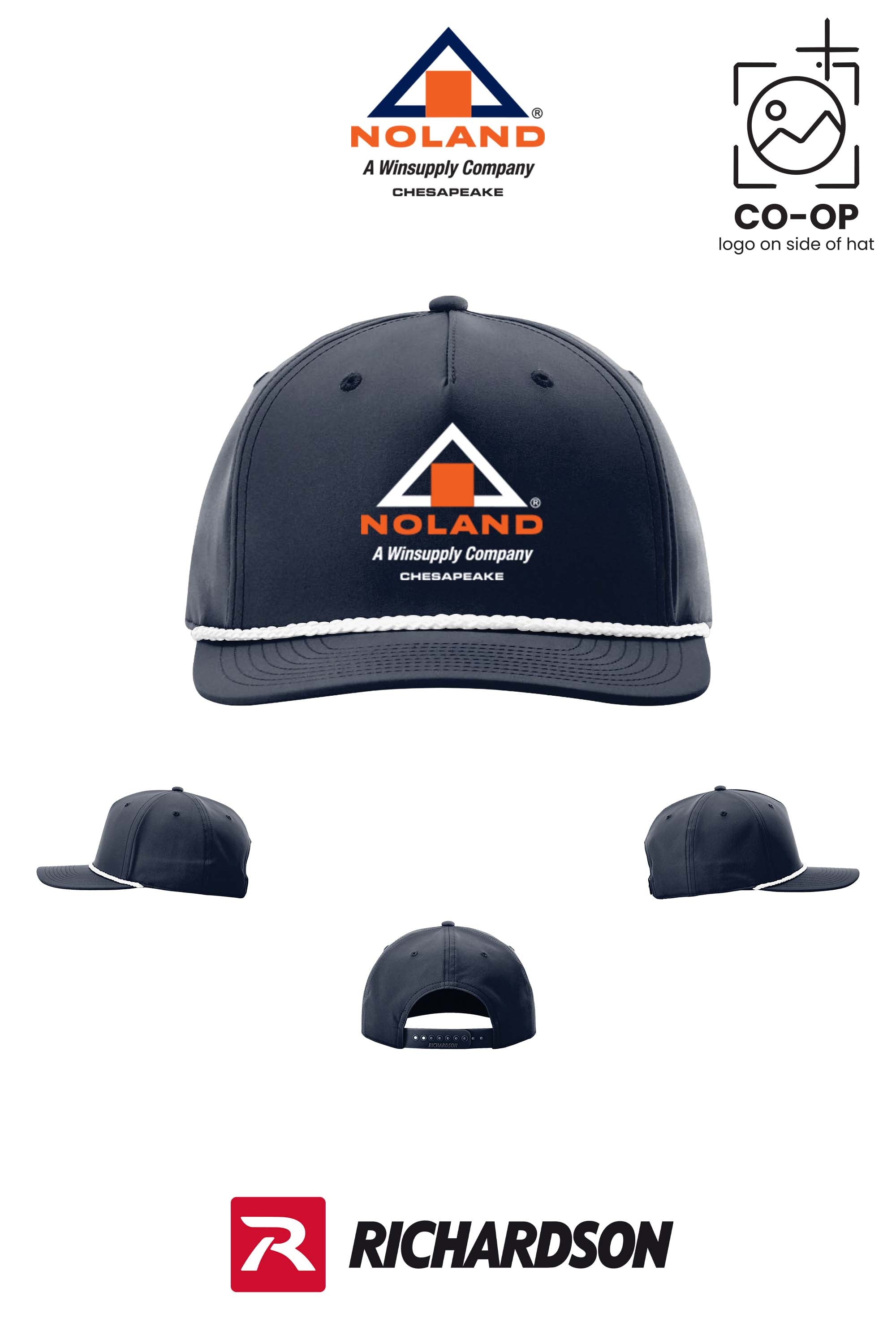 Richardson 258 Five-Panel Classic Rope Cap - Noland Company Chesapeake