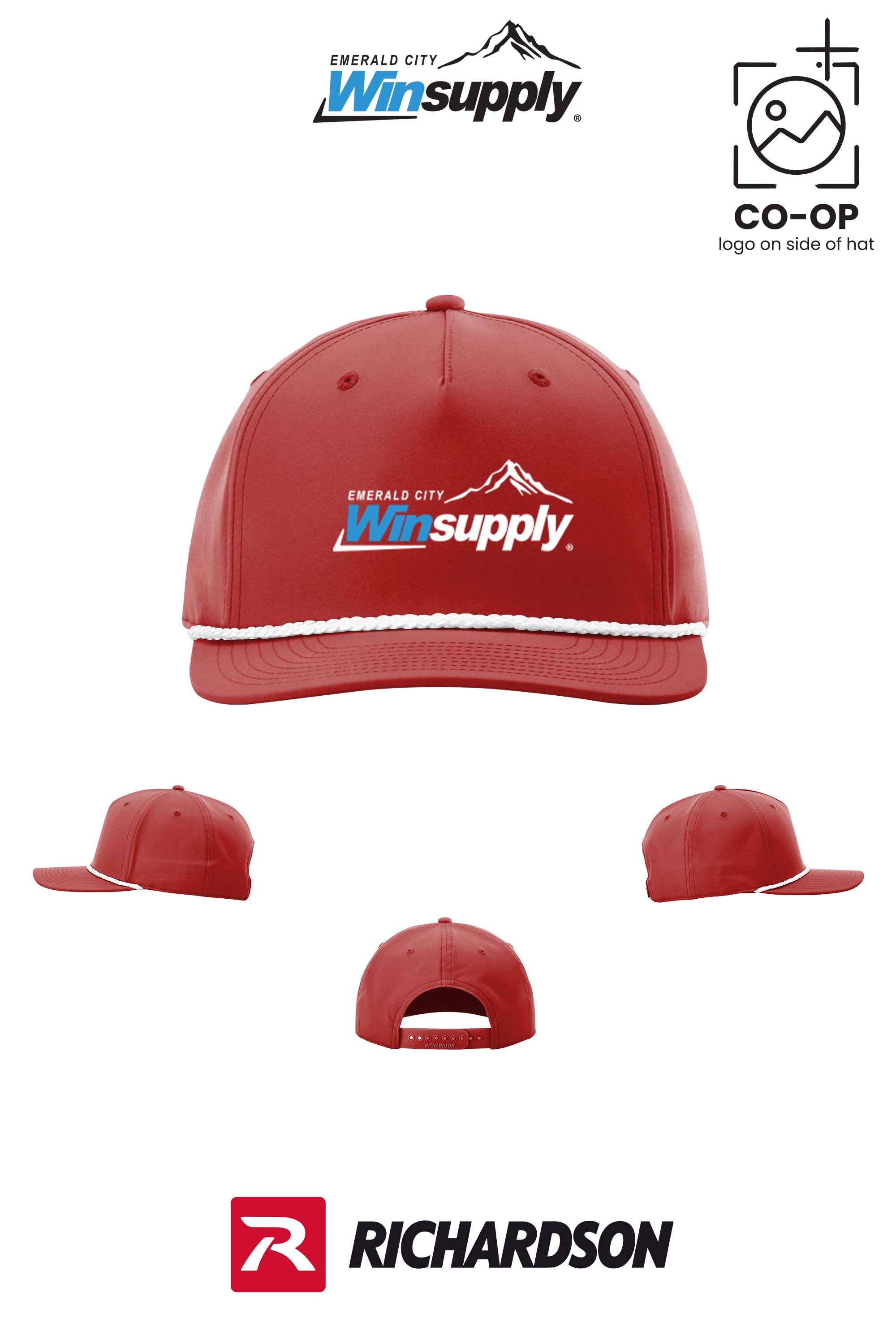 Richardson 258 Five-Panel Classic Rope Cap - Winsupply Emerald City