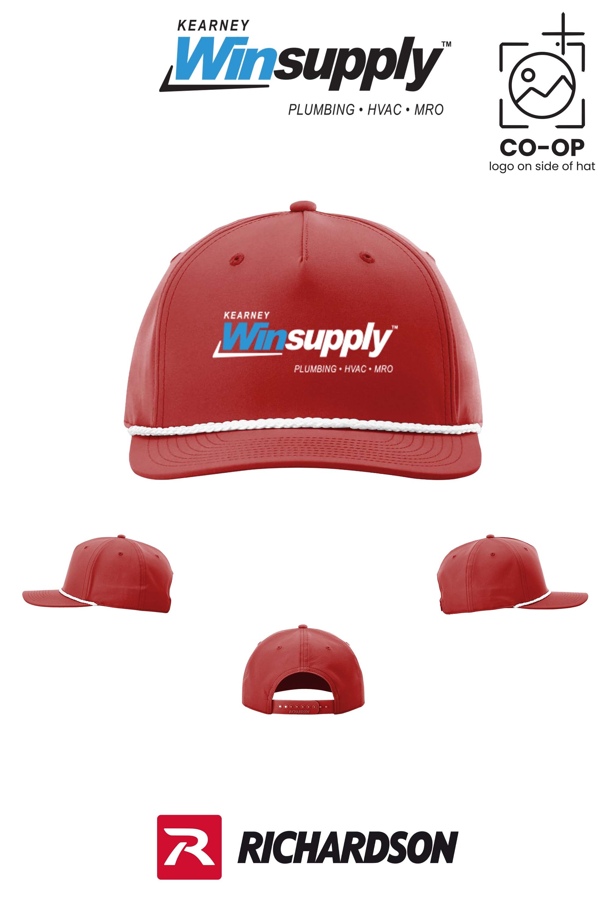 Richardson 258 Five-Panel Classic Rope Cap - Kearney Winsupply