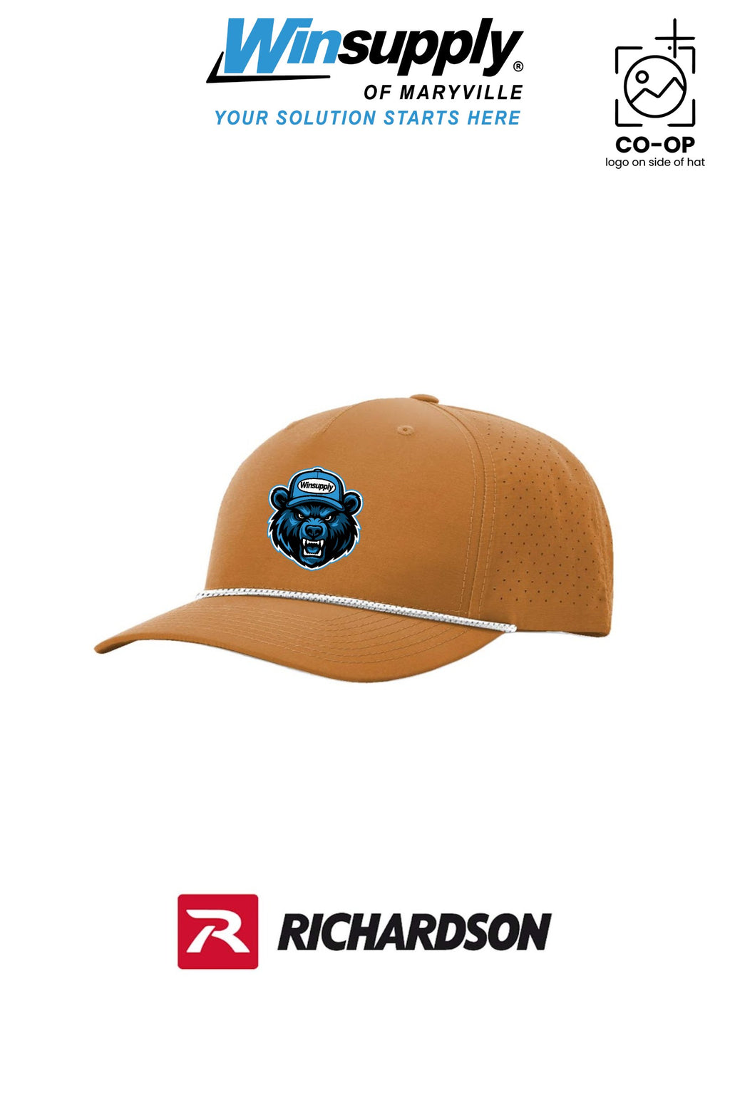 Richardson Laser Perf Performance Rope Cap *Bear Logo* - Winsupply of Maryville