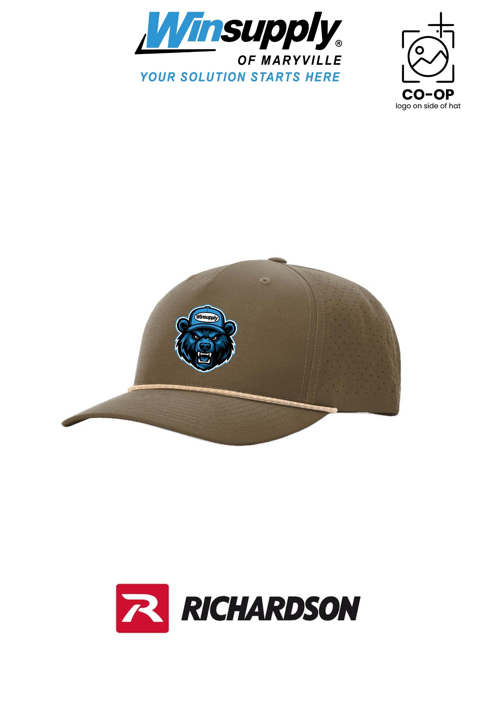 Richardson Laser Perf Performance Rope Cap *Bear Logo* - Winsupply of Maryville