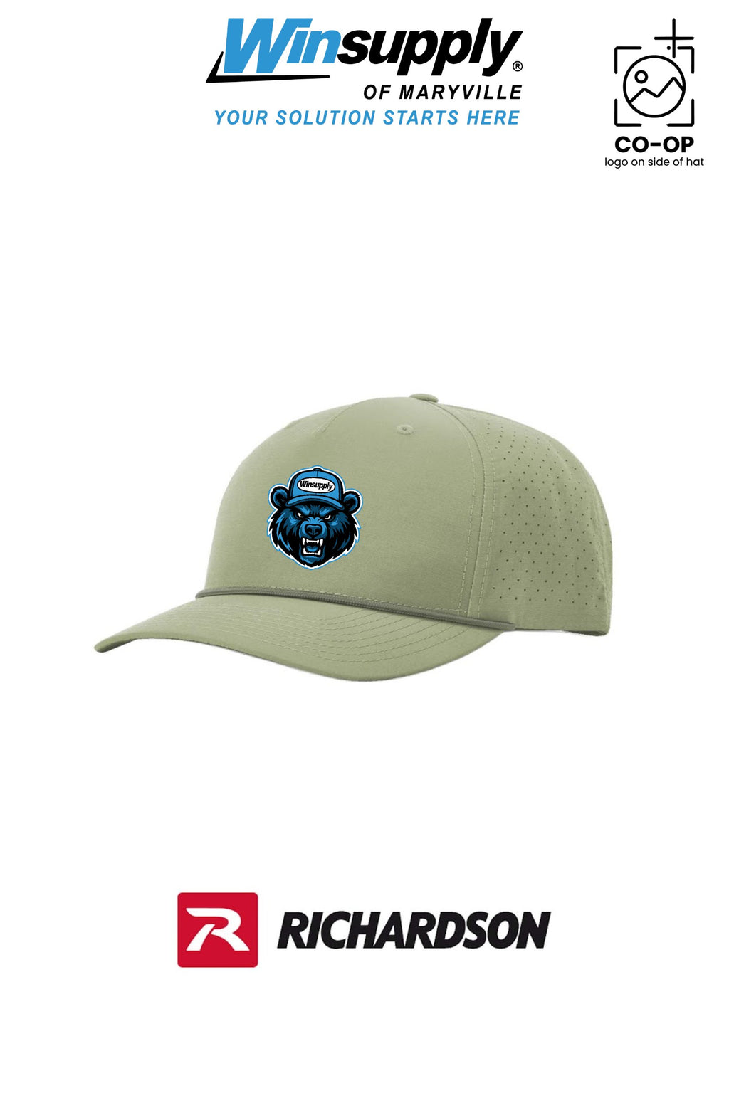 Richardson Laser Perf Performance Rope Cap *Bear Logo* - Winsupply of Maryville
