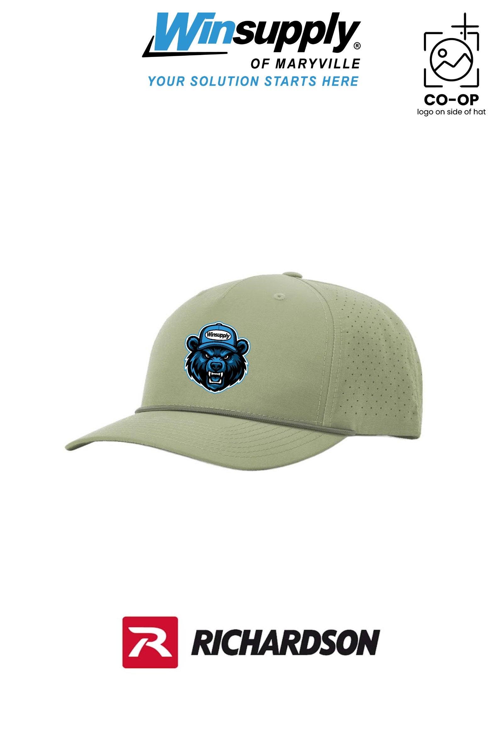 Richardson Laser Perf Performance Rope Cap *Bear Logo* - Winsupply of Maryville