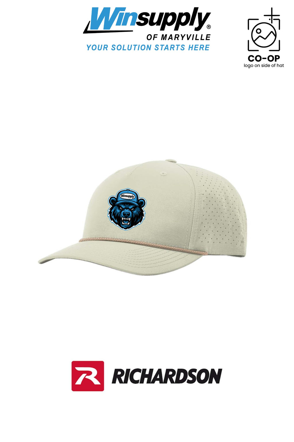 Richardson Laser Perf Performance Rope Cap *Bear Logo* - Winsupply of Maryville