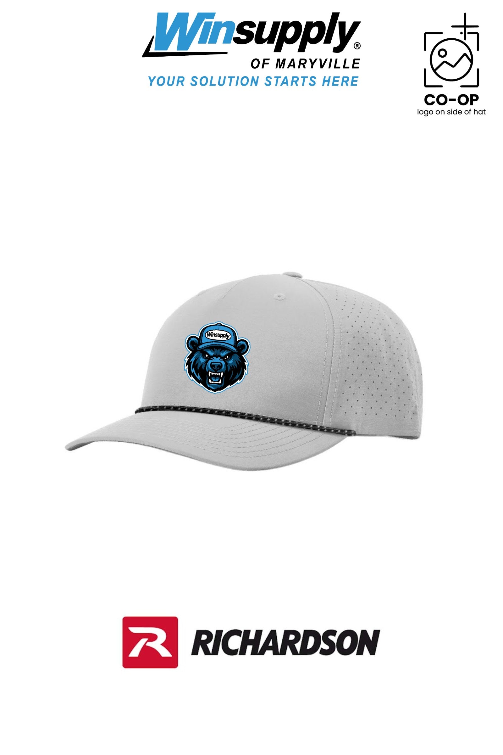 Richardson Laser Perf Performance Rope Cap *Bear Logo* - Winsupply of Maryville