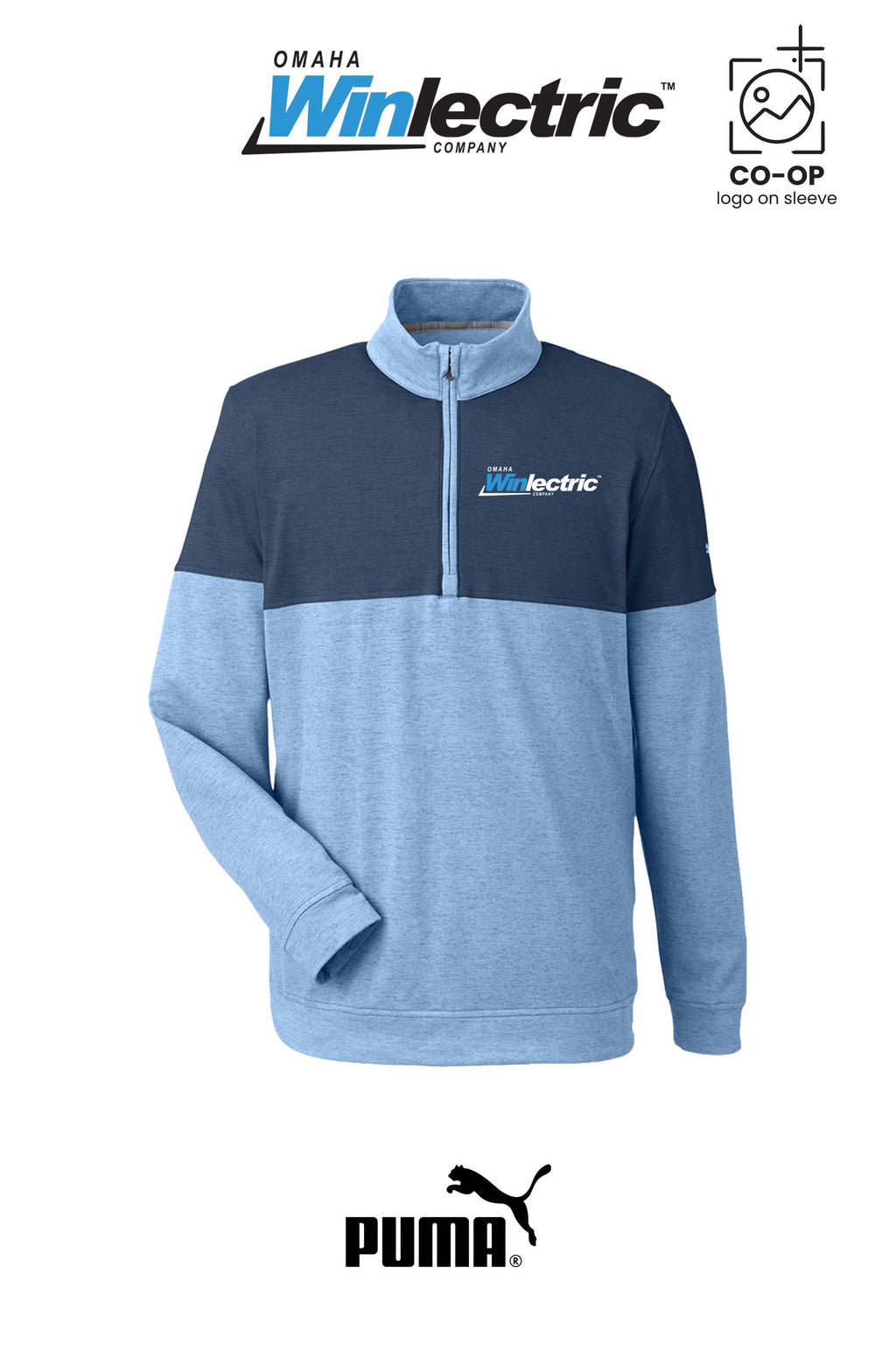 Puma Mens Cloudspun Warm Up Quarter-Zip Pullover - Omaha Winlectric