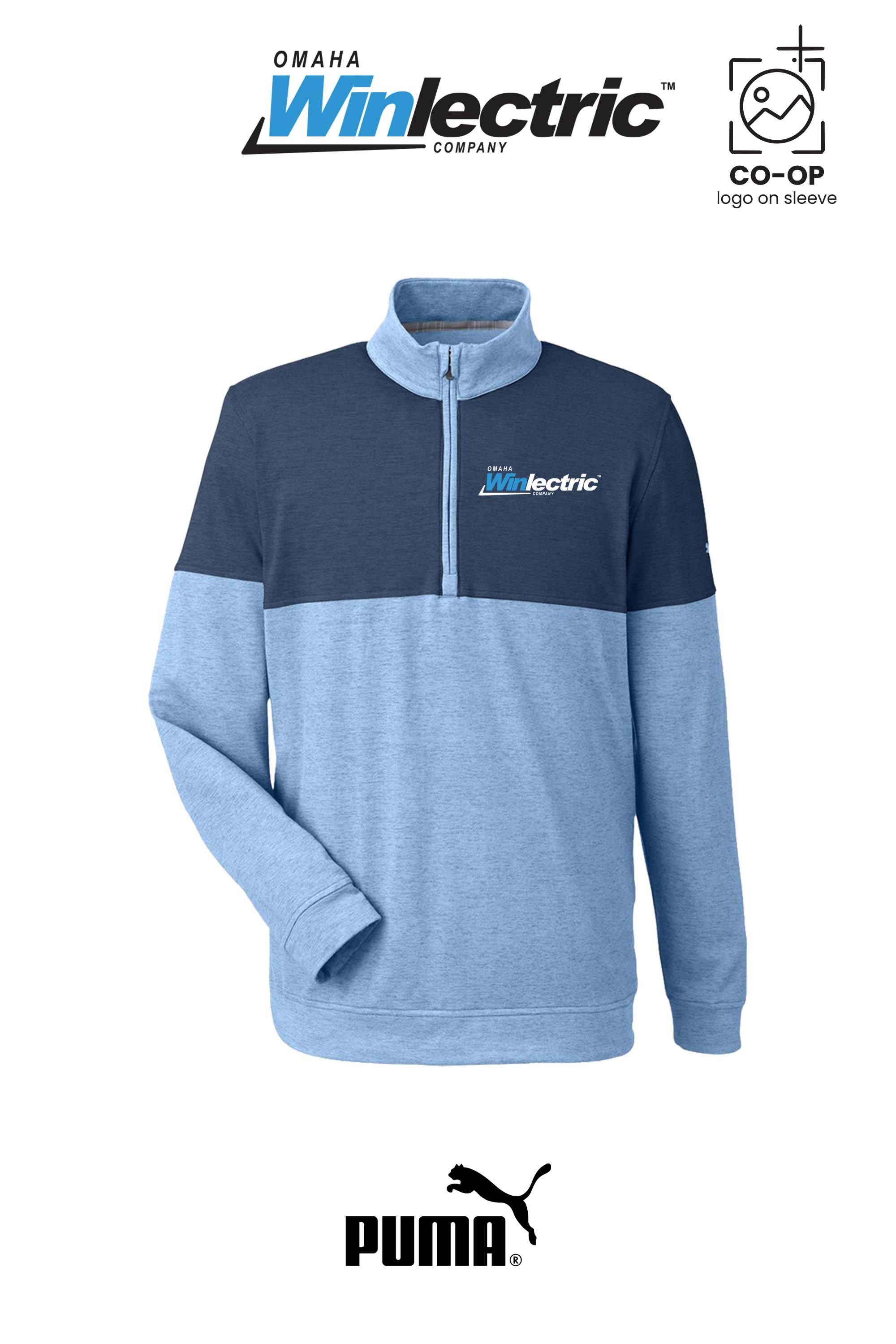 Puma Mens Cloudspun Warm Up Quarter-Zip Pullover - Omaha Winlectric
