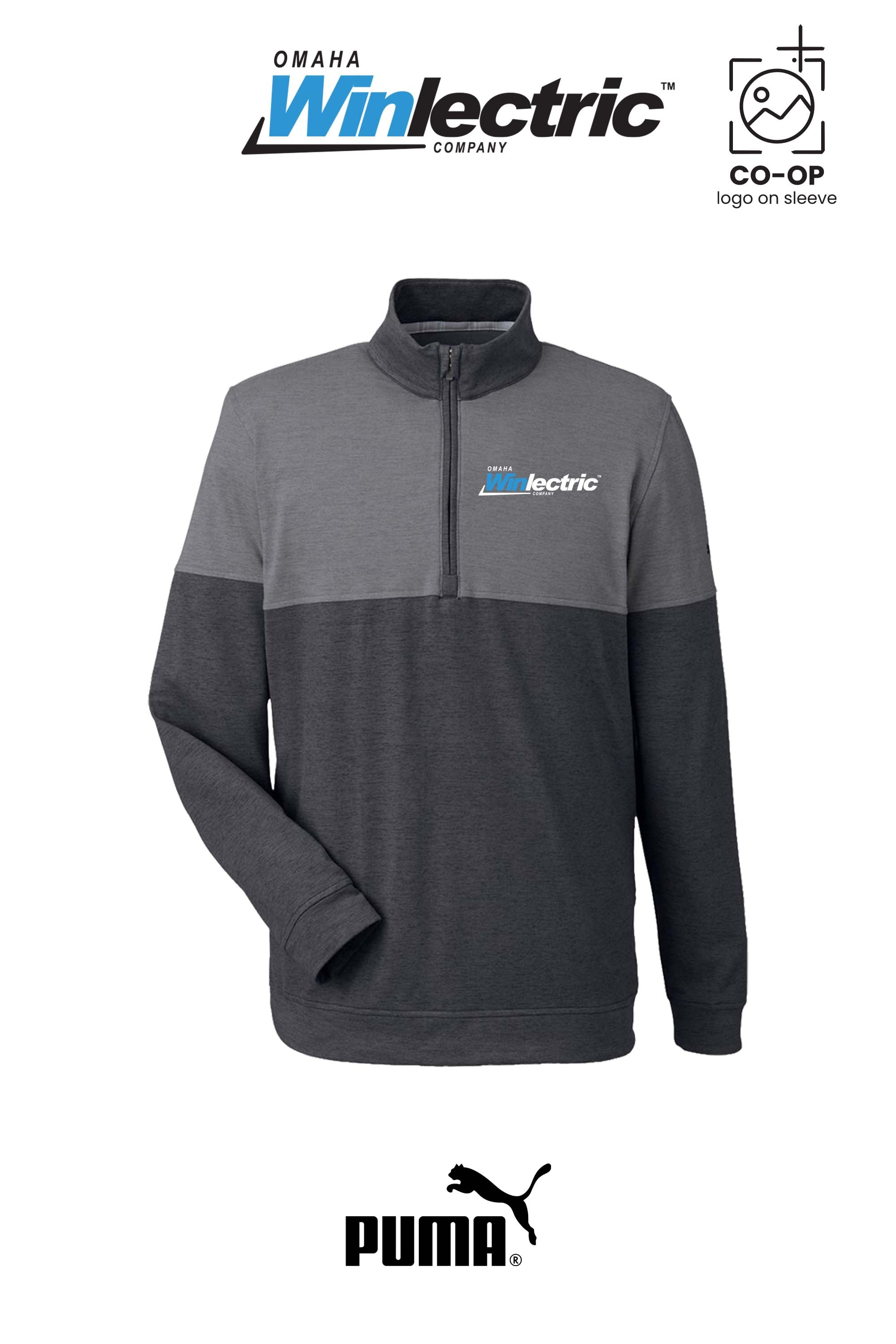 Puma Mens Cloudspun Warm Up Quarter-Zip Pullover - Omaha Winlectric