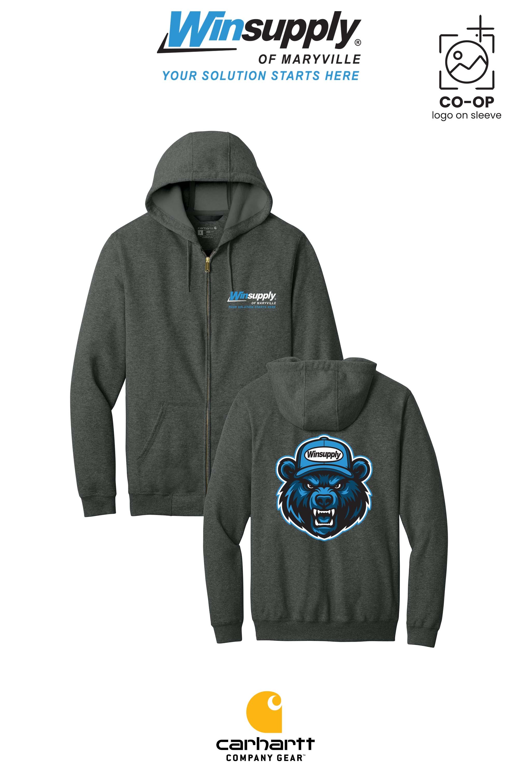 Carhartt® Midweight Hooded Zip-Front Sweatshirt - Winsupply of Maryville