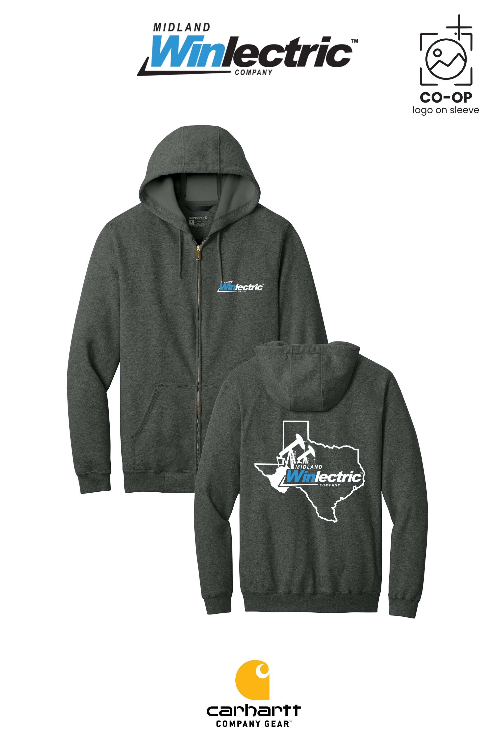 Carhartt® Midweight Hooded Zip-Front Sweatshirt - Winlectric of Midland