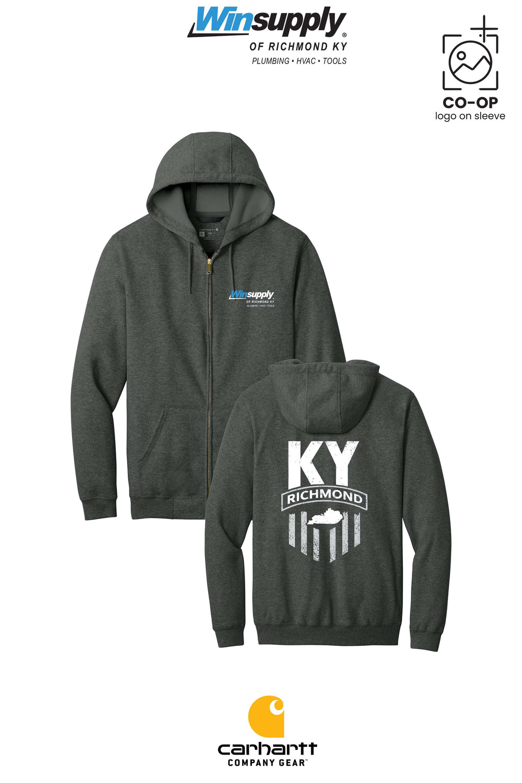 Carhartt® Midweight Hooded Zip-Front Sweatshirt - Winsupply of Richmond KY