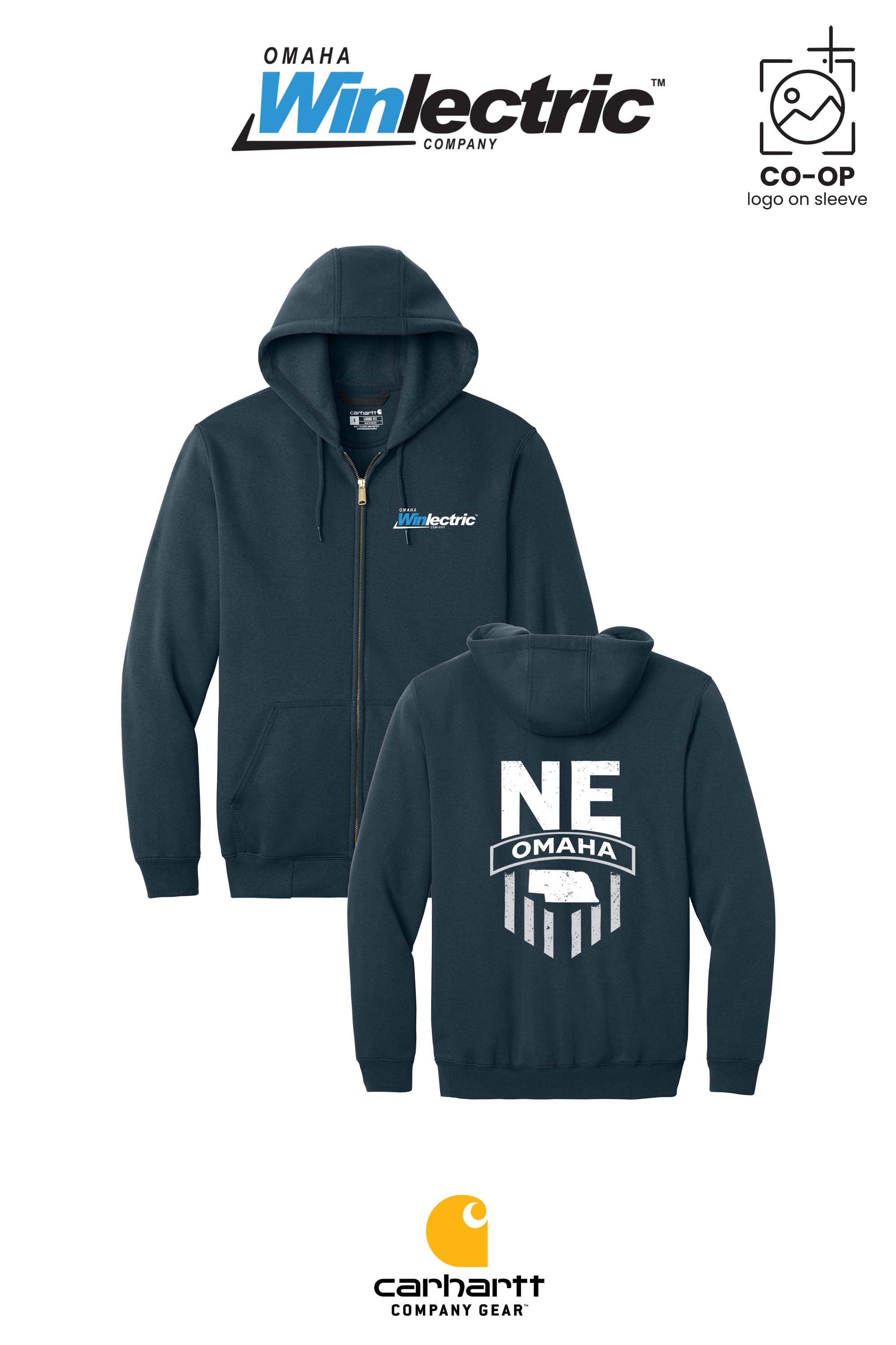 Carhartt® Midweight Hooded Zip-Front Sweatshirt - Omaha Winlectric