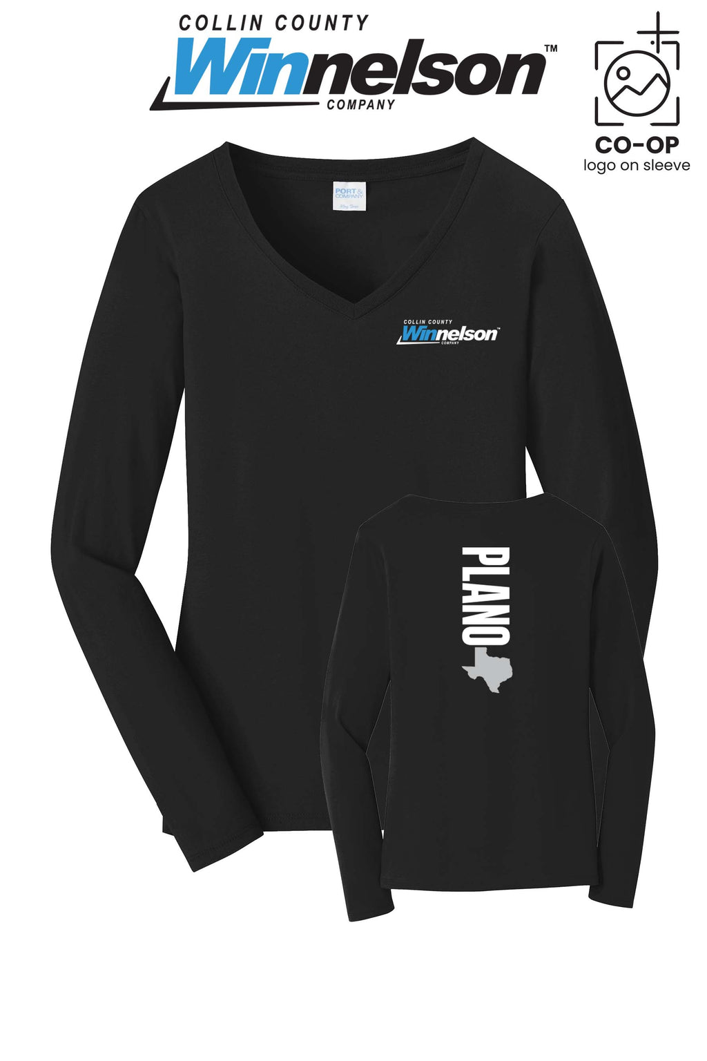 Port & Co™ Womens Long Sleeve Fan Favorite™ V-Neck Tee - Collin County Winnelson