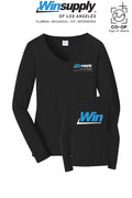 Port & Co™ Womens Long Sleeve Fan Favorite™ V-Neck Tee - Winsupply of Los Angeles