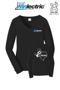 Port & Co™ Womens Long Sleeve Fan Favorite™ V-Neck Tee - Winlectric of Midland