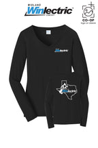 Port & Co™ Womens Long Sleeve Fan Favorite™ V-Neck Tee - Winlectric of Midland