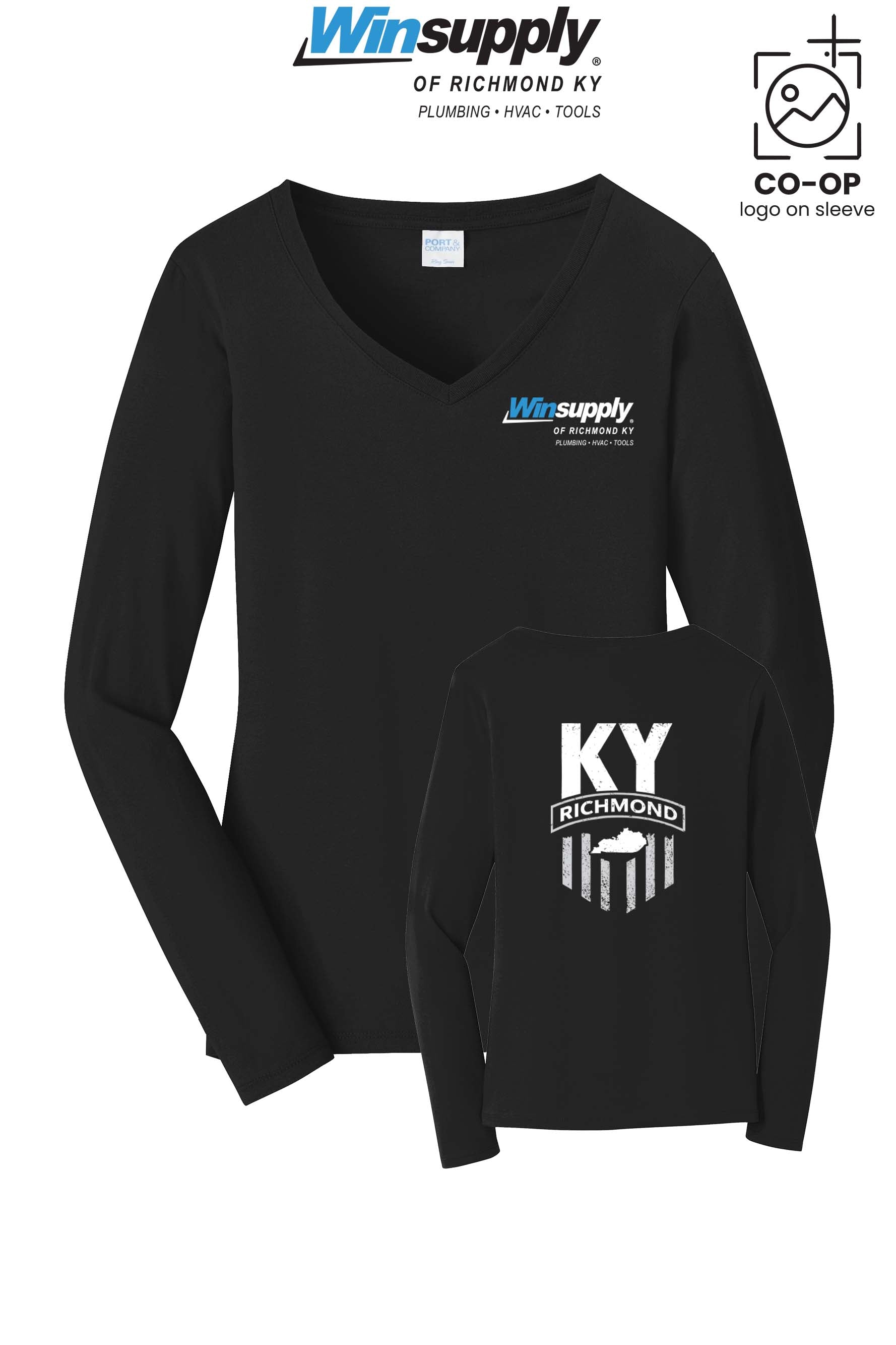 Port & Co™ Womens Long Sleeve Fan Favorite™ V-Neck Tee - Winsupply of Richmond KY