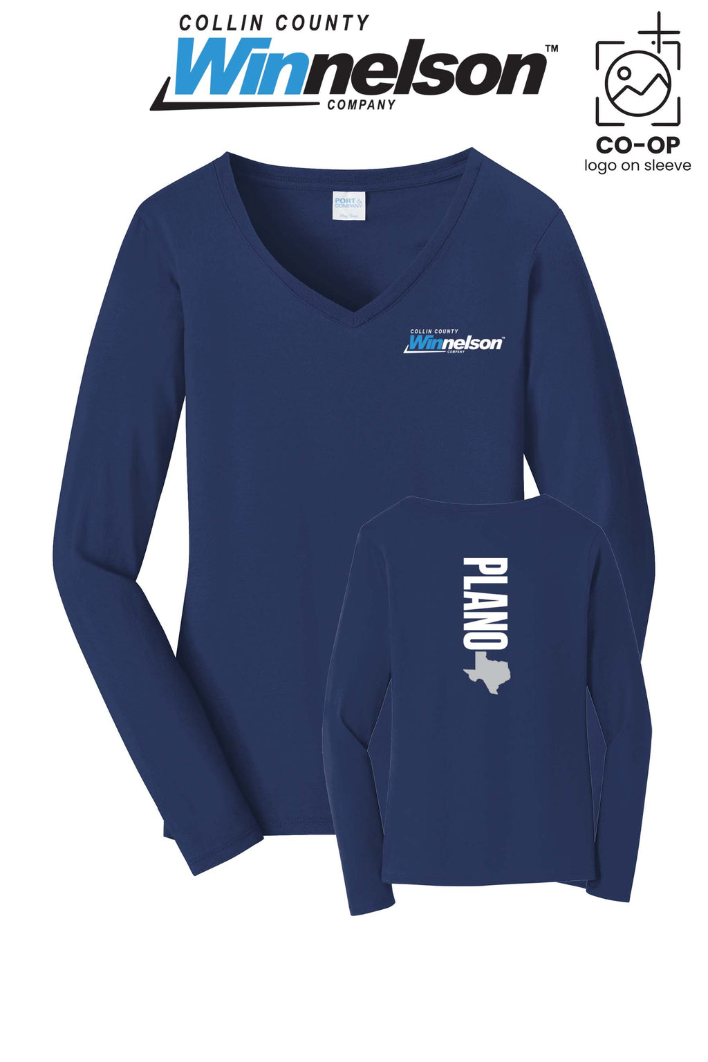 Port & Co™ Womens Long Sleeve Fan Favorite™ V-Neck Tee - Collin County Winnelson
