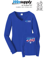Port & Co™ Womens Long Sleeve Fan Favorite™ V-Neck Tee - Winsupply of Albany NY