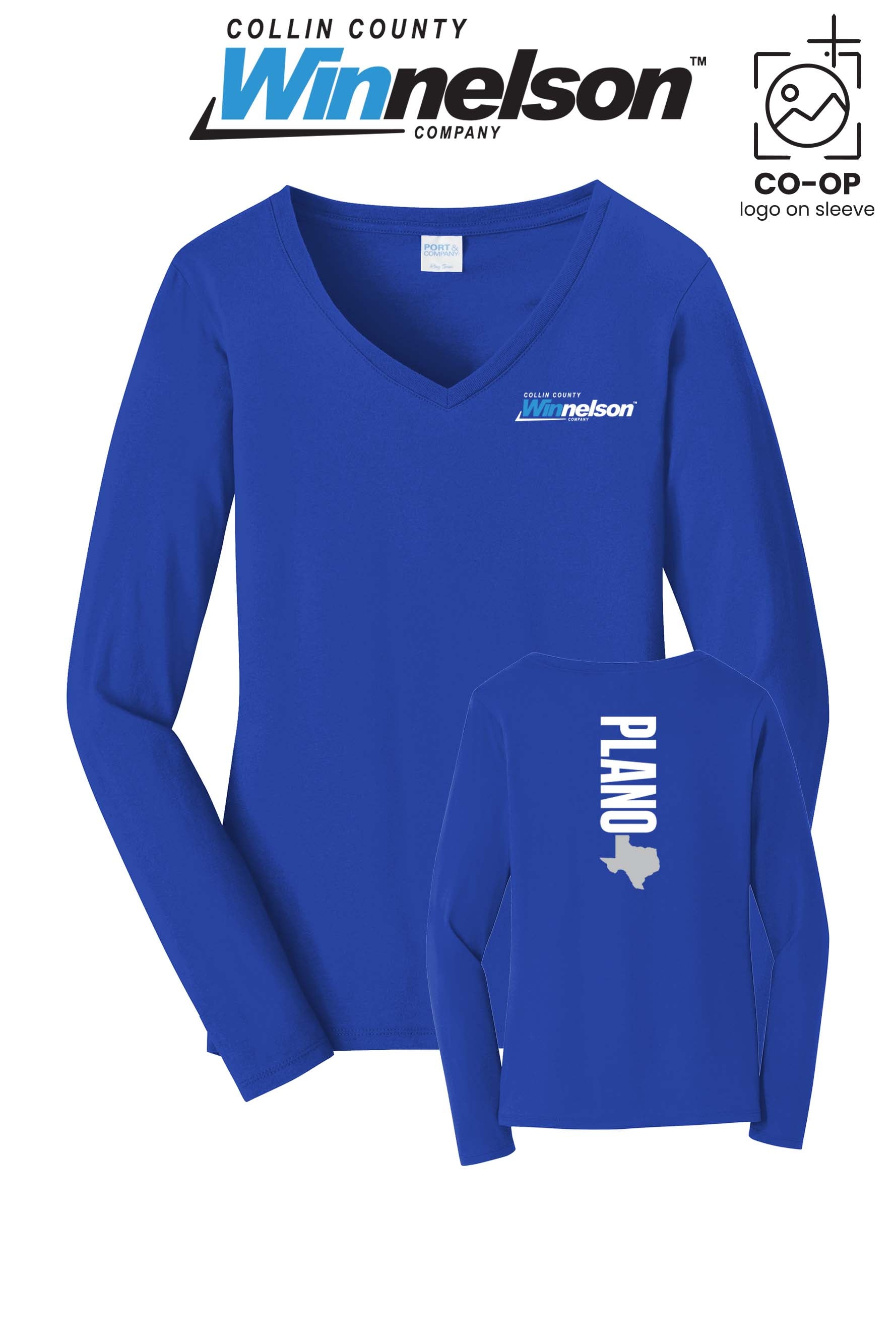 Port & Co™ Womens Long Sleeve Fan Favorite™ V-Neck Tee - Collin County Winnelson