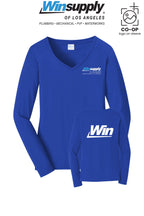 Port & Co™ Womens Long Sleeve Fan Favorite™ V-Neck Tee - Winsupply of Los Angeles