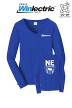 Port & Co™ Womens Long Sleeve Fan Favorite™ V-Neck Tee - Omaha Winlectric