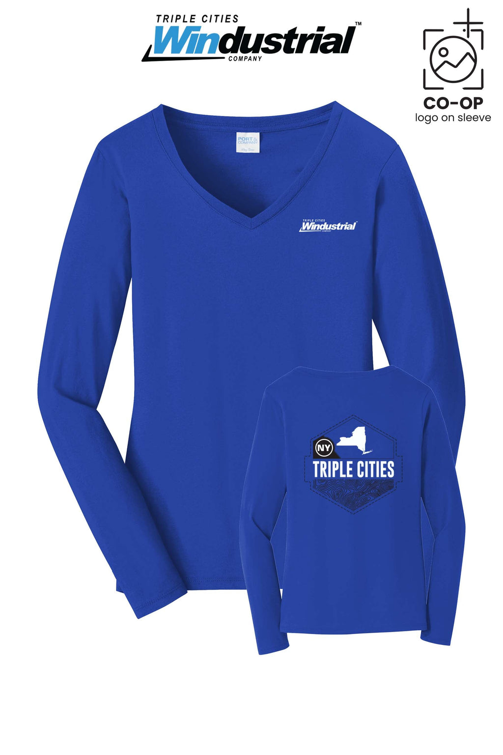 Port & Co™ Womens Long Sleeve Fan Favorite™ V-Neck Tee - Windustrial Triple Cities