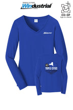 Port & Co™ Womens Long Sleeve Fan Favorite™ V-Neck Tee - Windustrial Triple Cities