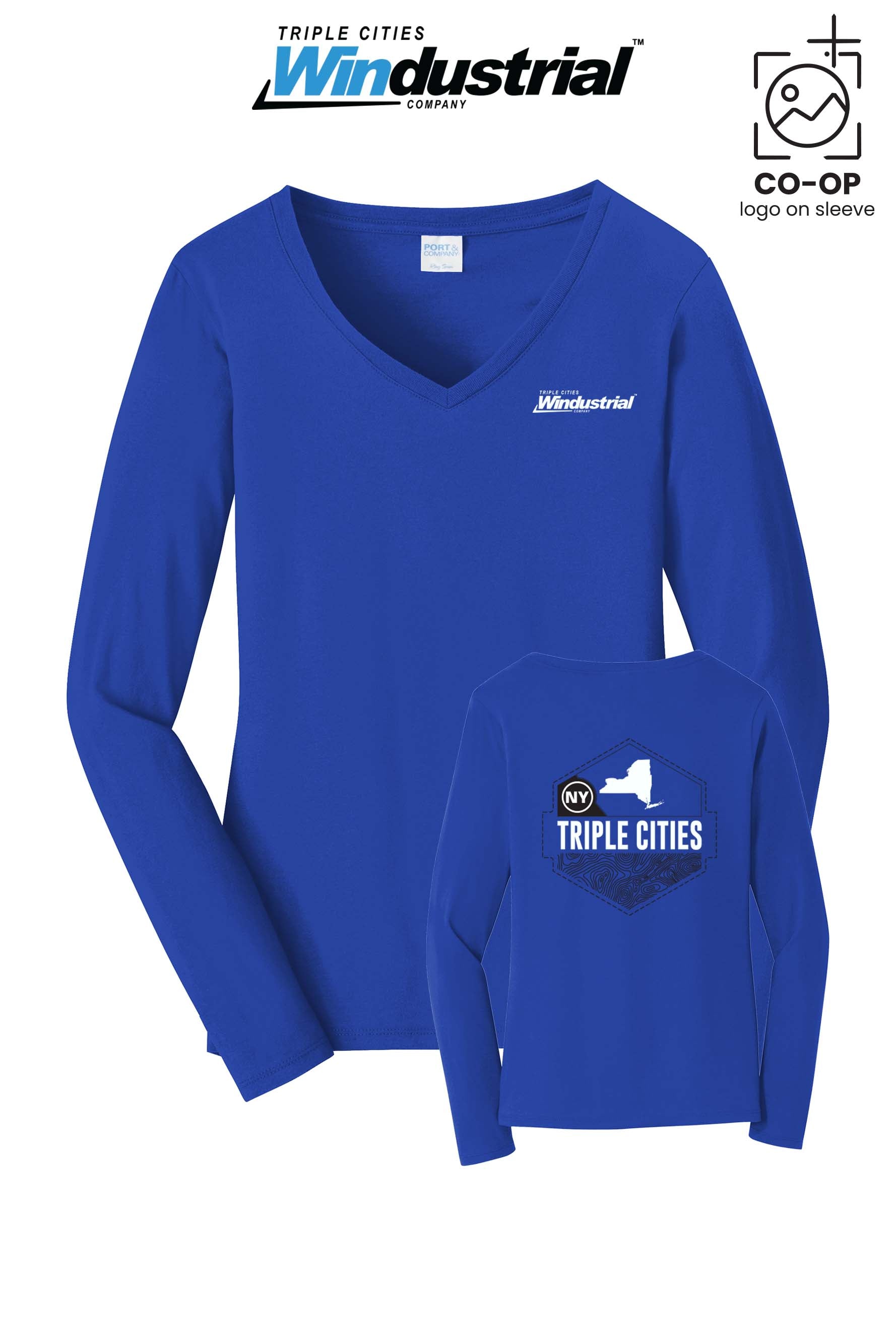 Port & Co™ Womens Long Sleeve Fan Favorite™ V-Neck Tee - Windustrial Triple Cities