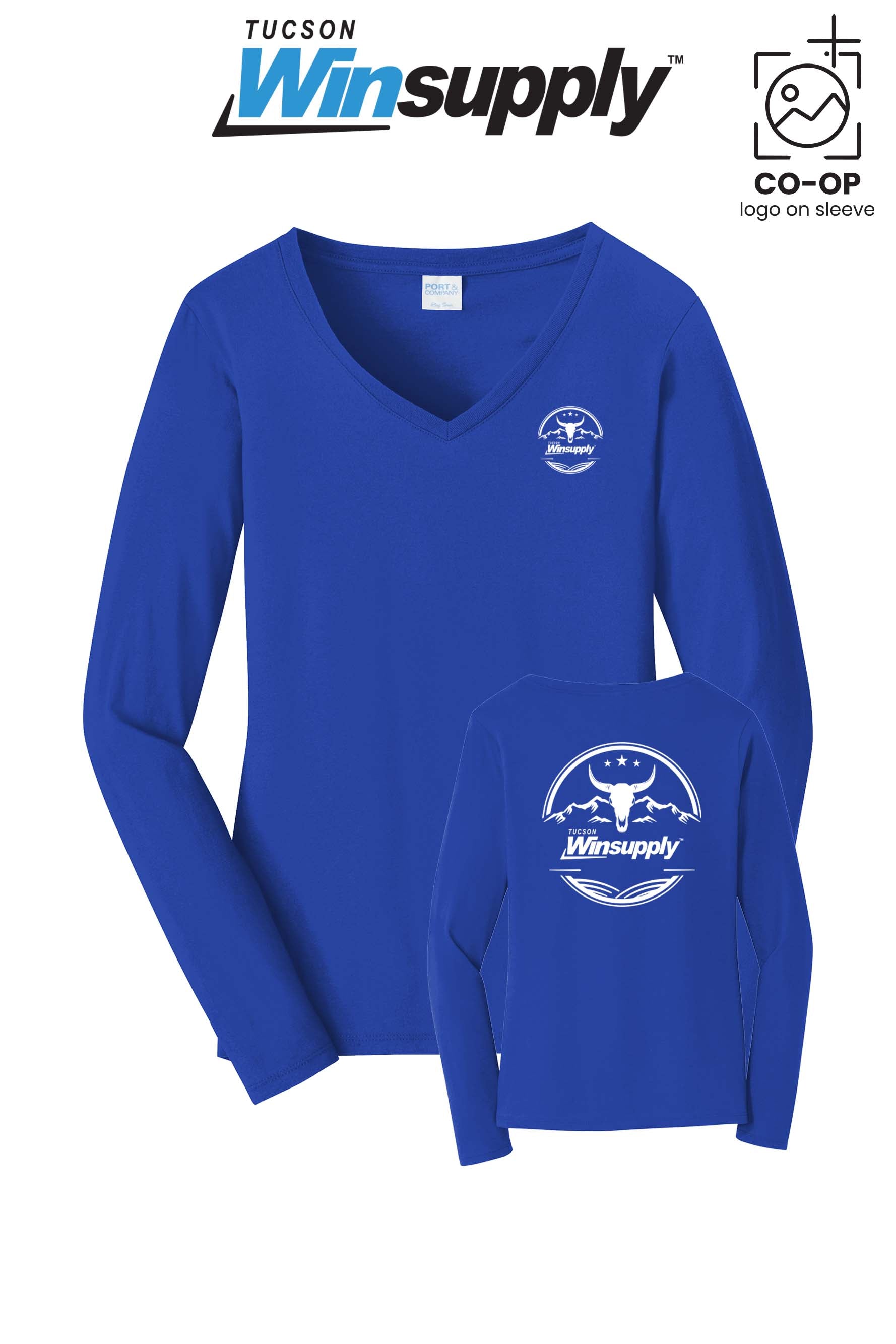 Port & Co™ Womens Long Sleeve Fan Favorite™ V-Neck Tee - Winsupply Tucson AZ