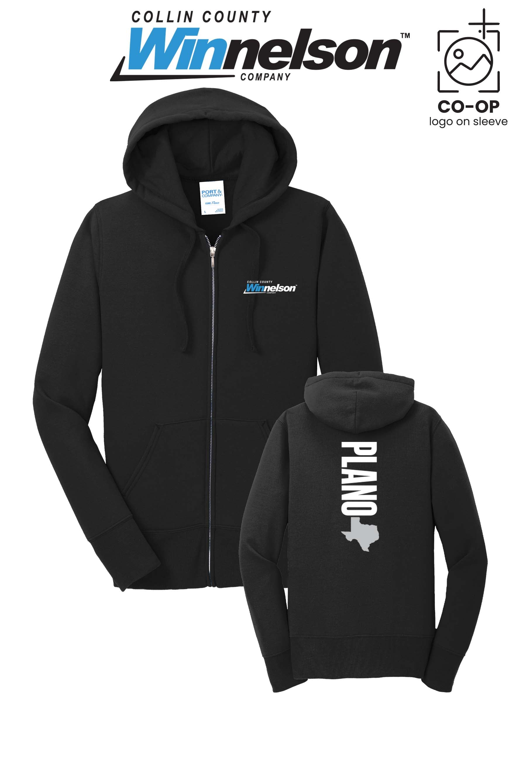Port & Co™ Womens Core Fleece Full-Zip Hooded Sweatshirt - Collin County Winnelson