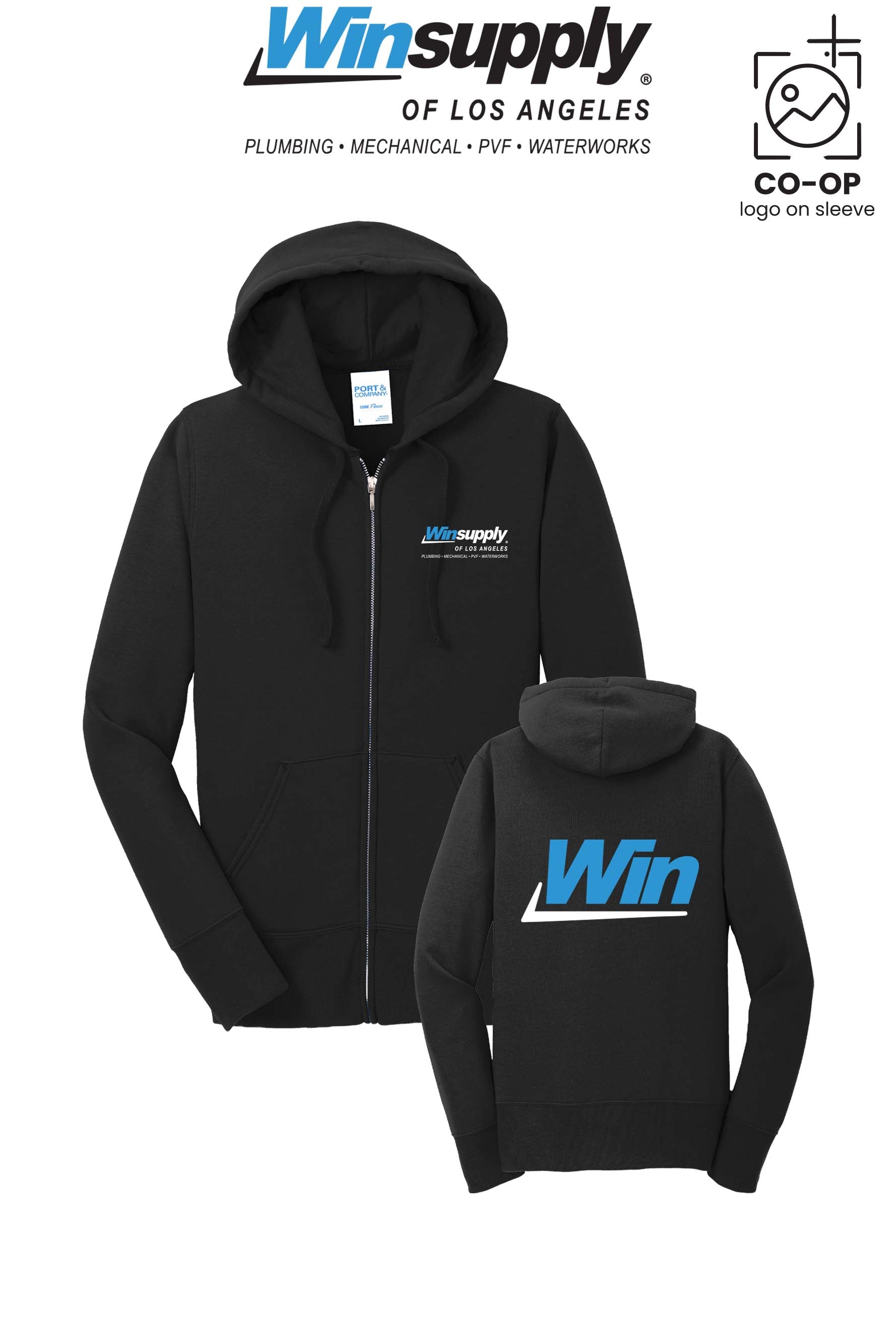 Port & Co™ Womens Core Fleece Full-Zip Hooded Sweatshirt - Winsupply of Los Angeles