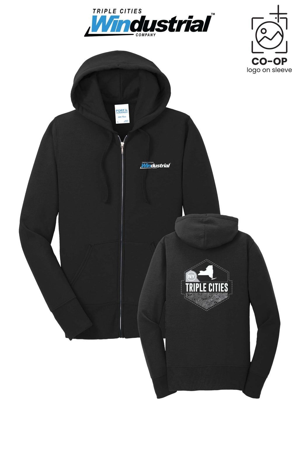 Port & Co™ Womens Core Fleece Full-Zip Hooded Sweatshirt - Windustrial Triple Cities
