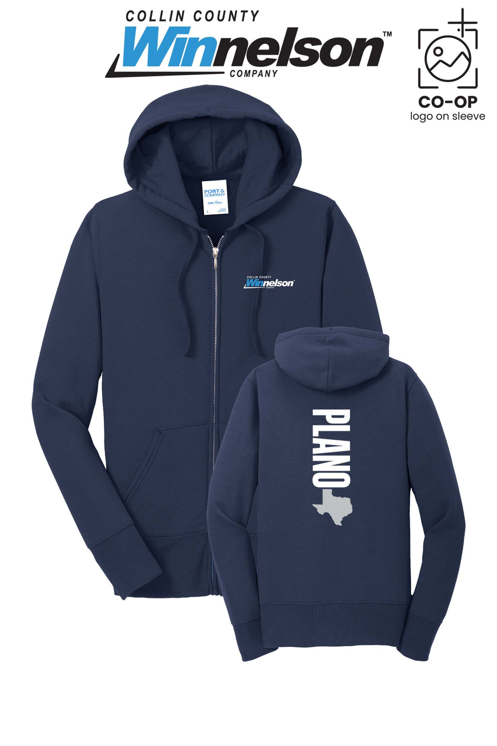 Port & Co™ Womens Core Fleece Full-Zip Hooded Sweatshirt - Collin County Winnelson