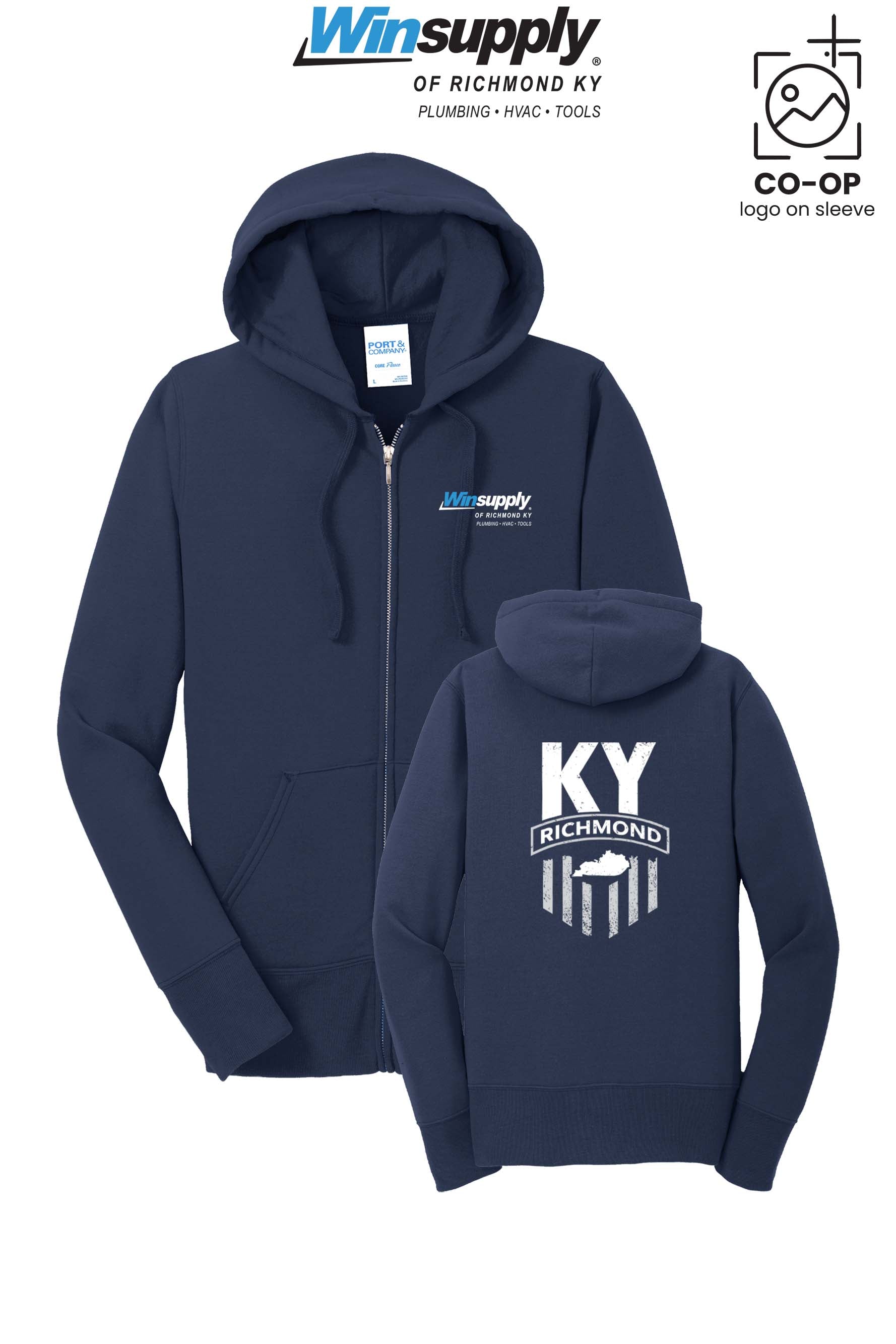 Port & Co™ Womens Core Fleece Full-Zip Hooded Sweatshirt - Winsupply of Richmond KY