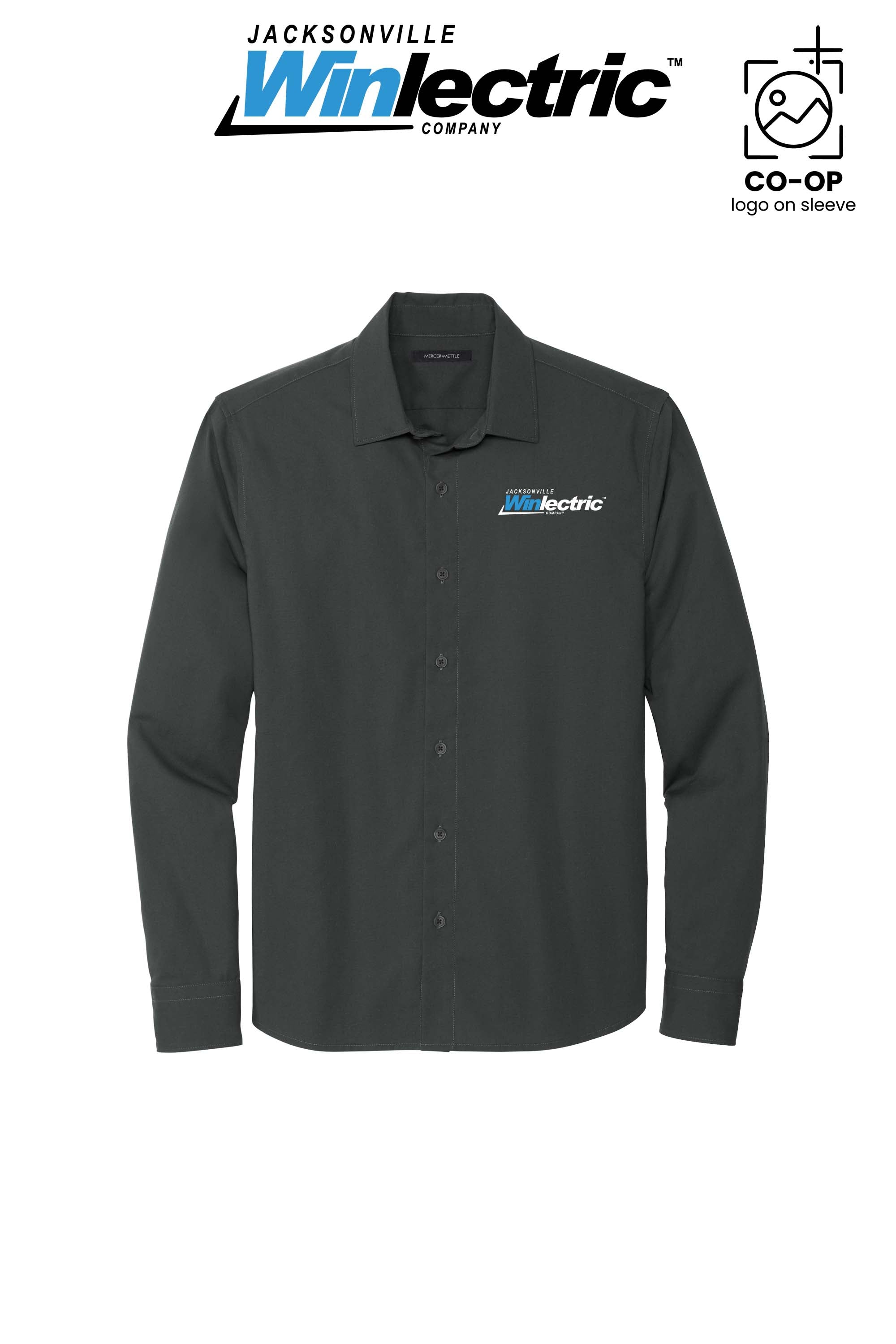 Mercer+Mettle® Long Sleeve Stretch Woven Shirt - Jacksonville Winlectric