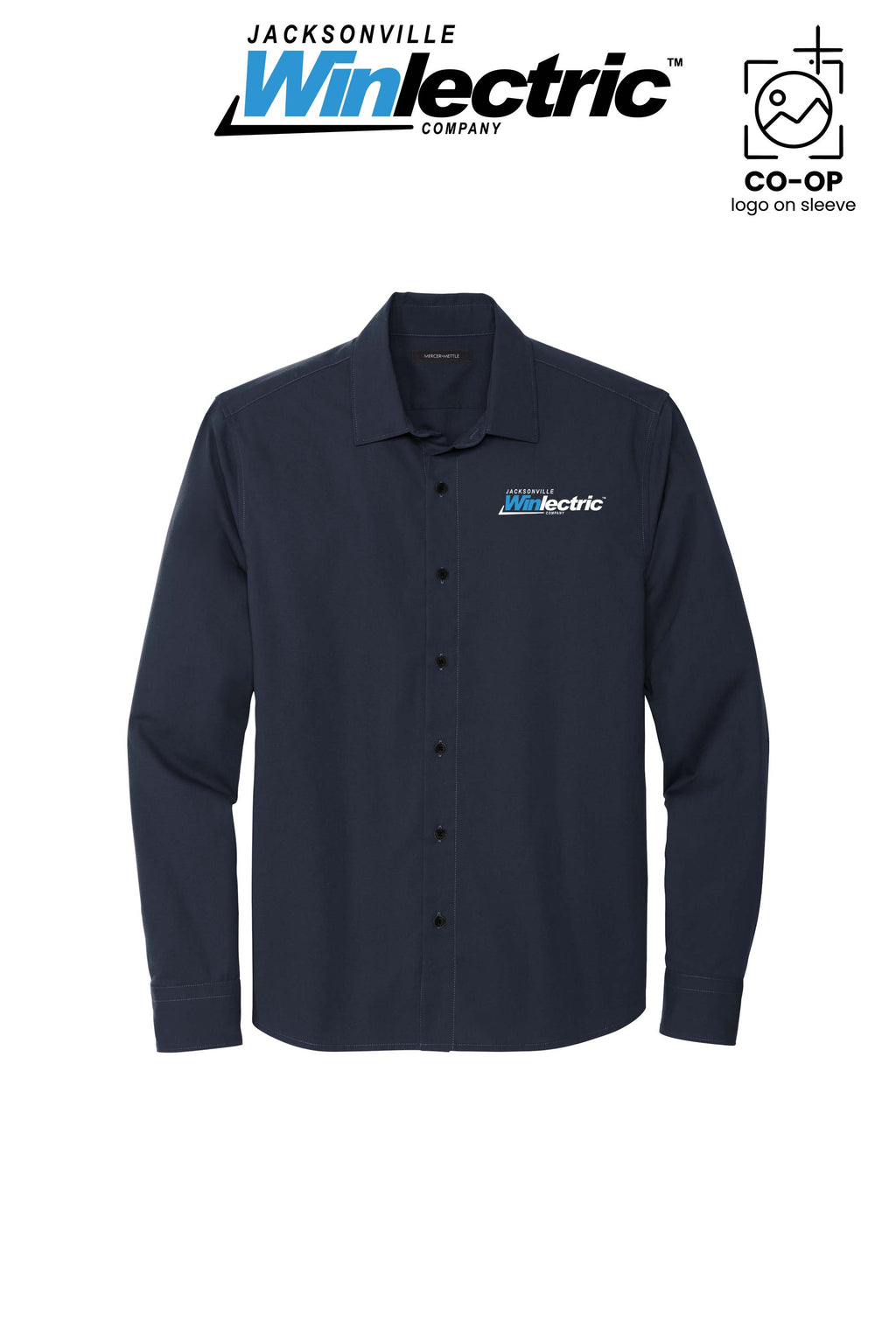 Mercer+Mettle® Long Sleeve Stretch Woven Shirt - Jacksonville Winlectric