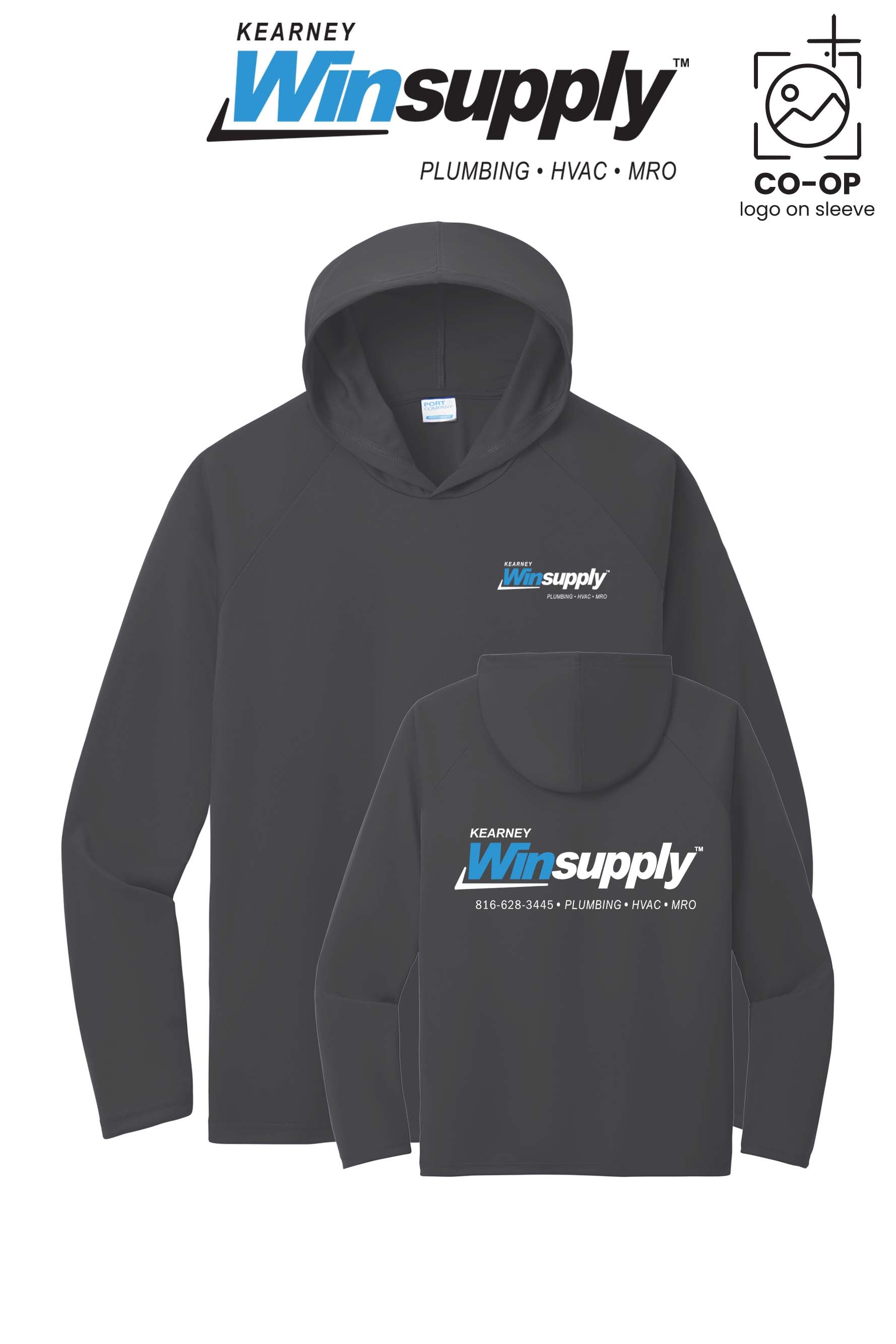 Port & Co™ Performance Pullover Hooded UPF50 Tee - Kearney Winsupply