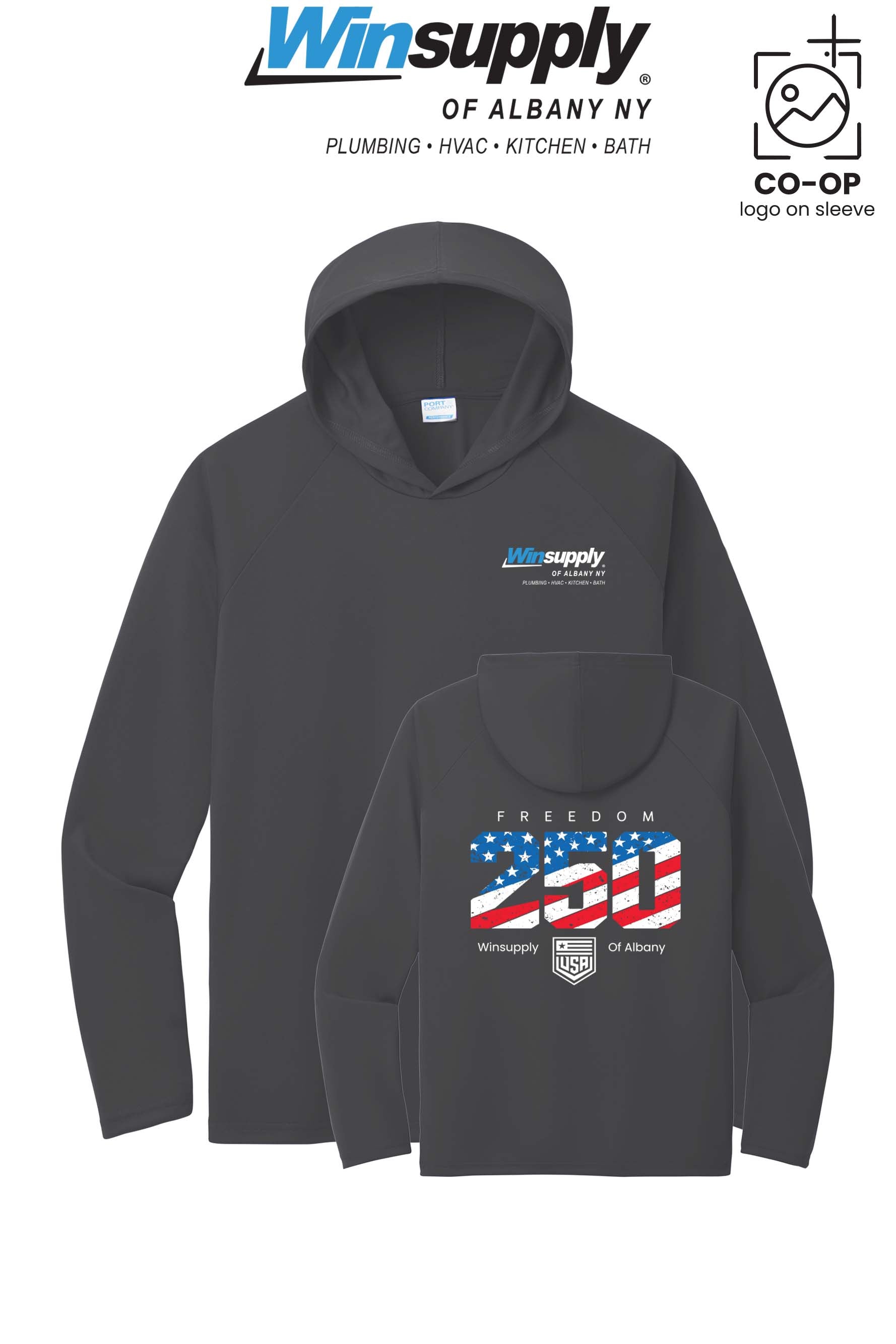 Port & Co™ Performance Pullover Hooded UPF50 Tee - Winsupply of Albany NY