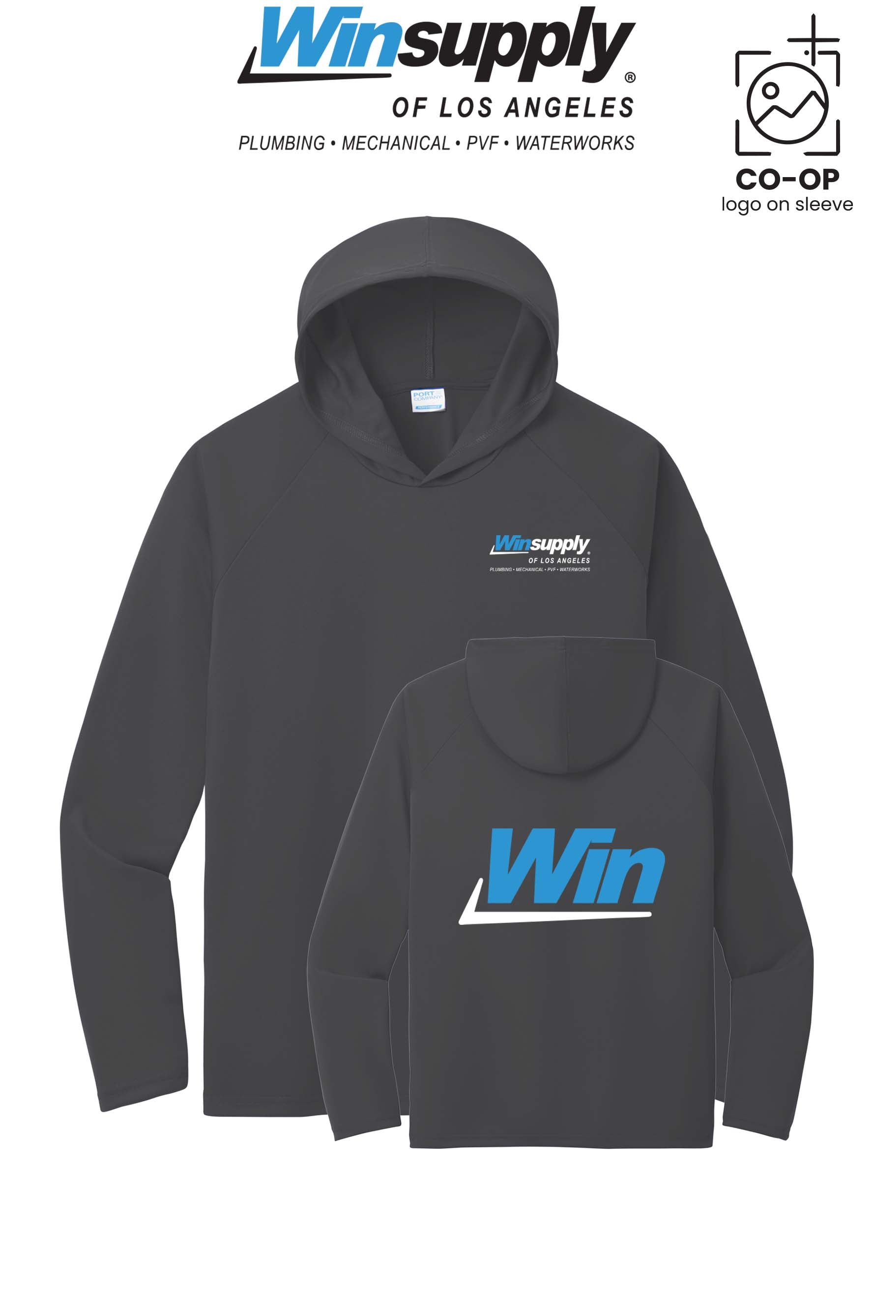 Port & Co™ Performance Pullover Hooded UPF50 Tee - Winsupply of Los Angeles