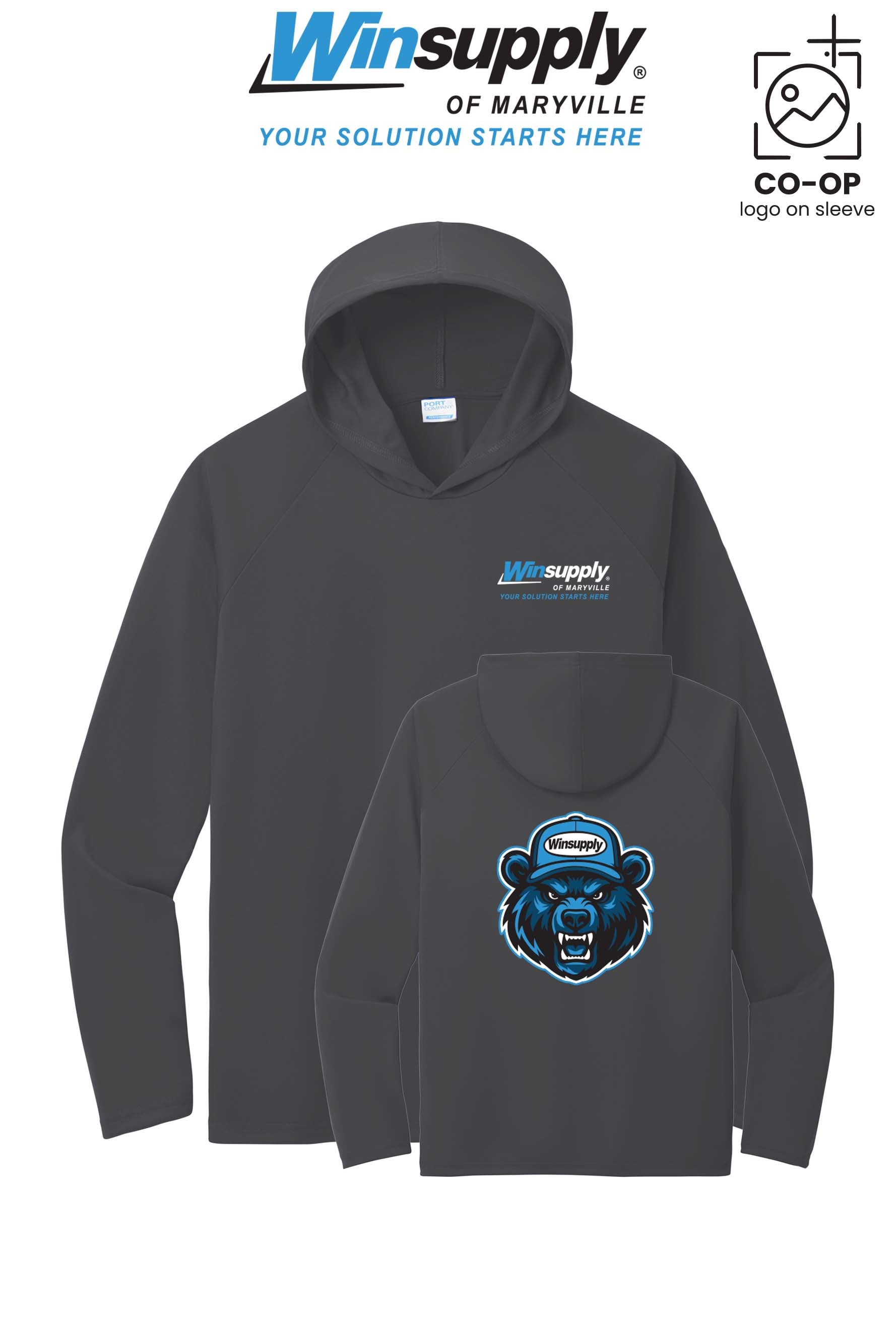 Port & Co™ Performance Pullover Hooded UPF50 Tee - Winsupply of Maryville