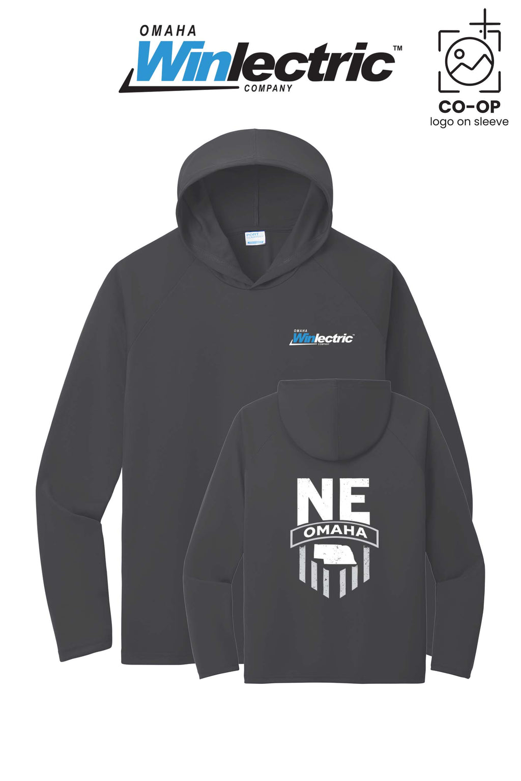 Port & Co™ Performance Pullover Hooded UPF50 Tee - Omaha Winlectric