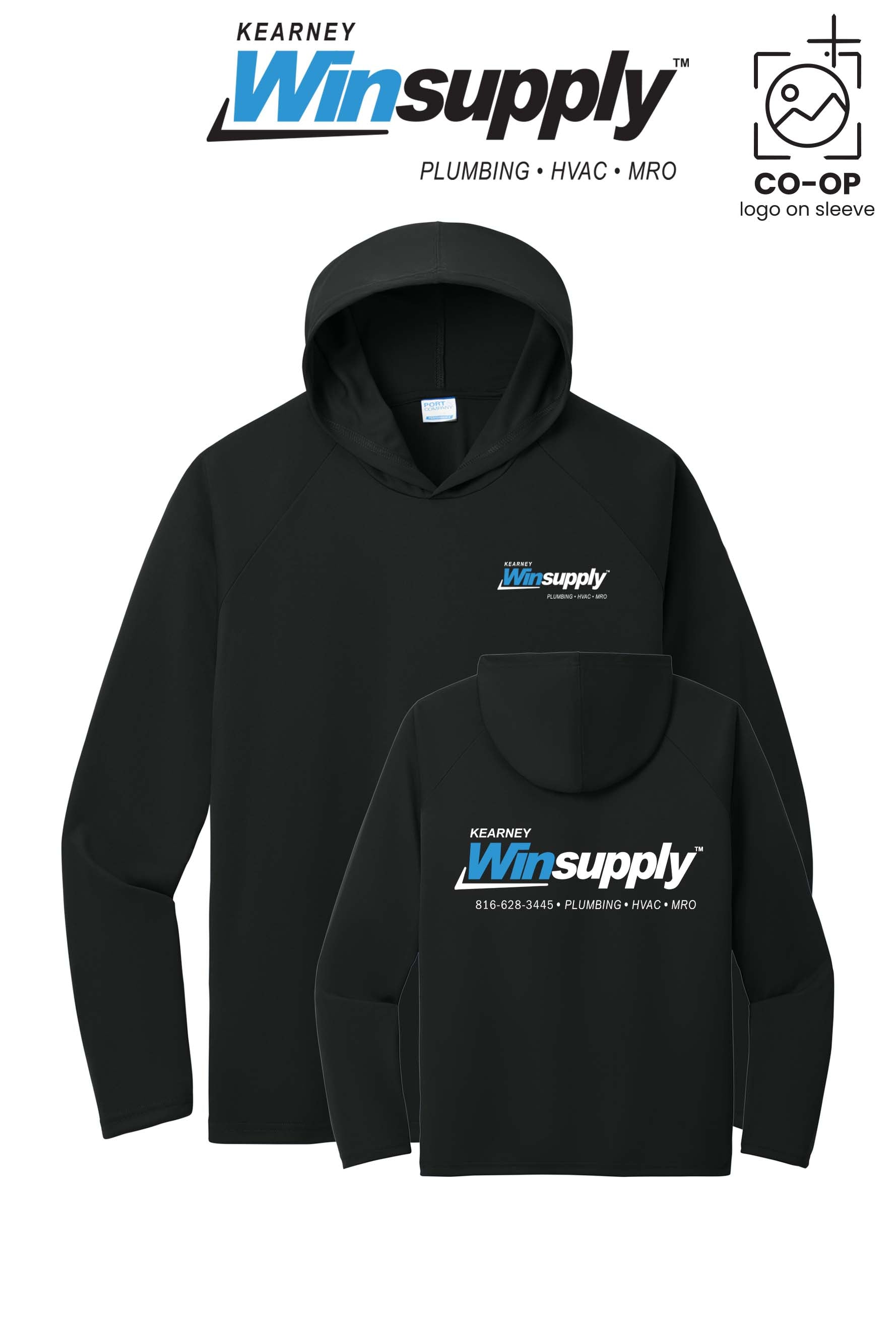 Port & Co™ Performance Pullover Hooded UPF50 Tee - Kearney Winsupply
