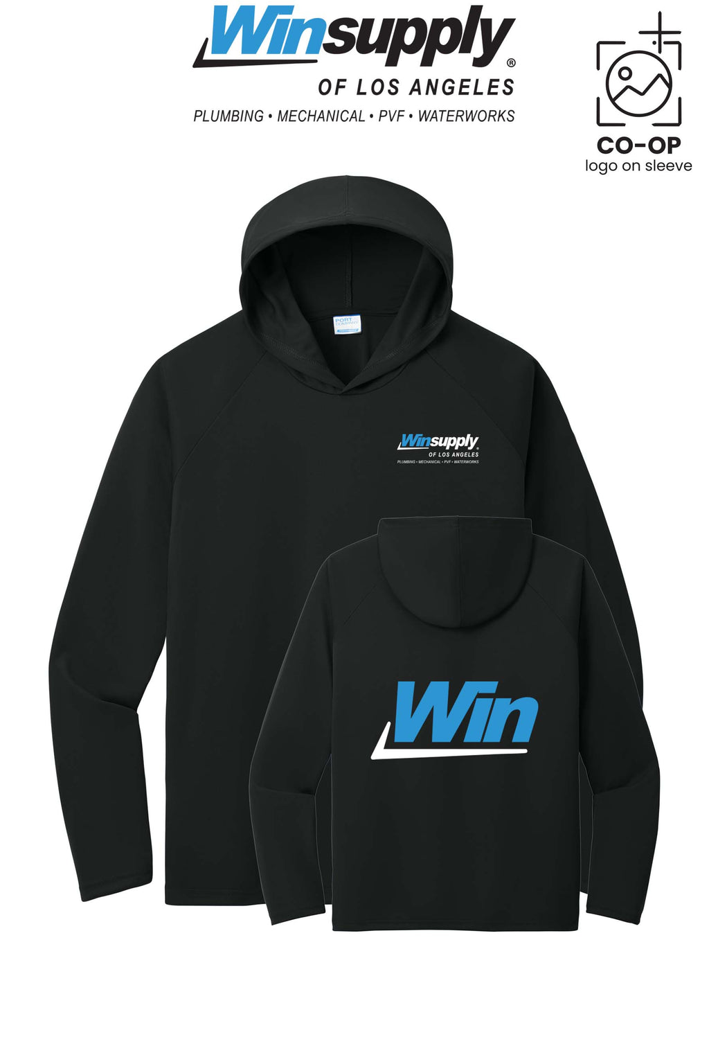 Port & Co™ Performance Pullover Hooded UPF50 Tee - Winsupply of Los Angeles